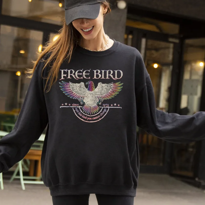 Free Bird, Band, Old School Band, Retro Music, Rock Band Sweatshirt sold by Refinery Number One