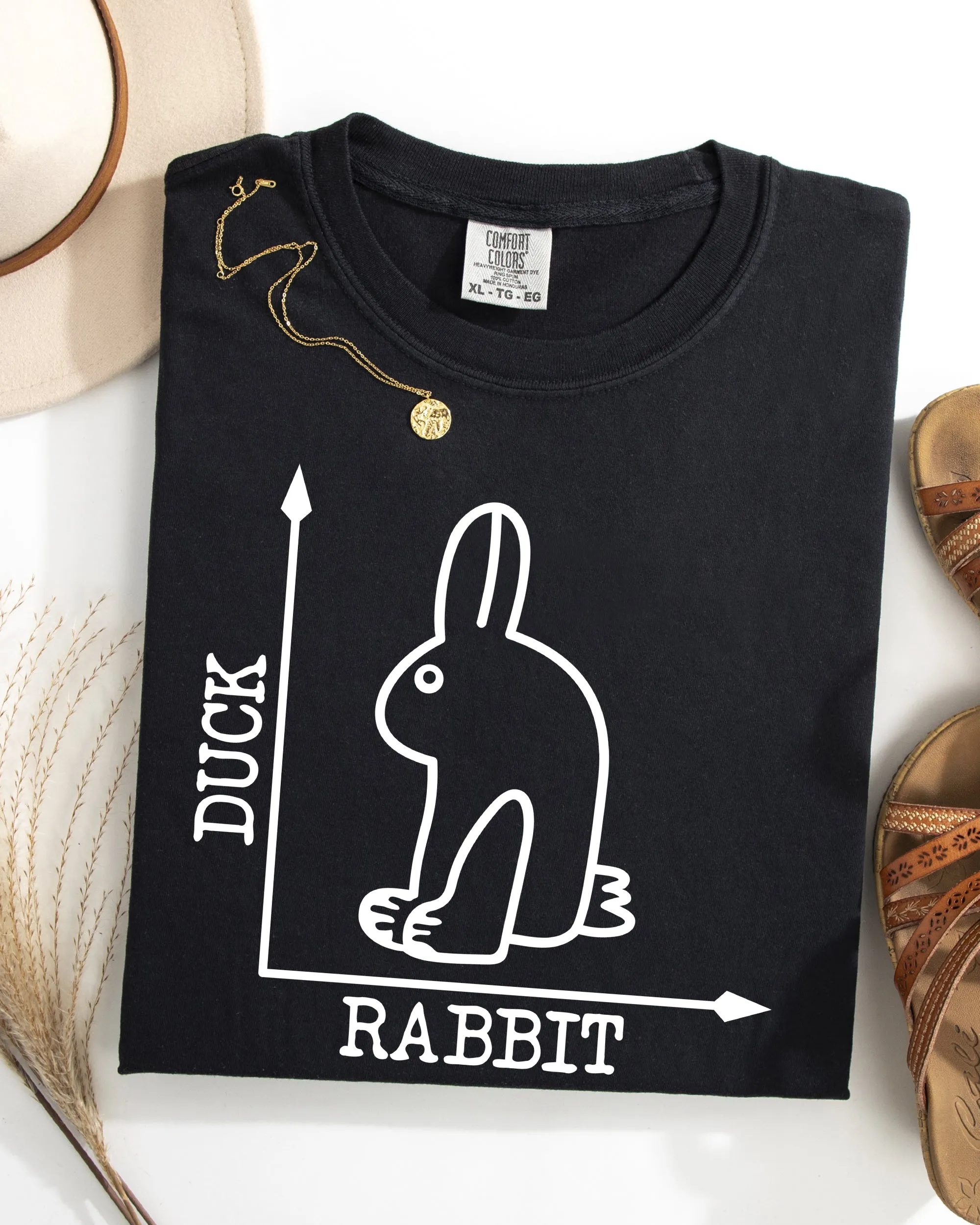 Duck Rabbit Meme Optical Illusion Limited Run Edition Graphic Design Comfort Colors Tee sold by Refinery Number One product image thumbnail 4