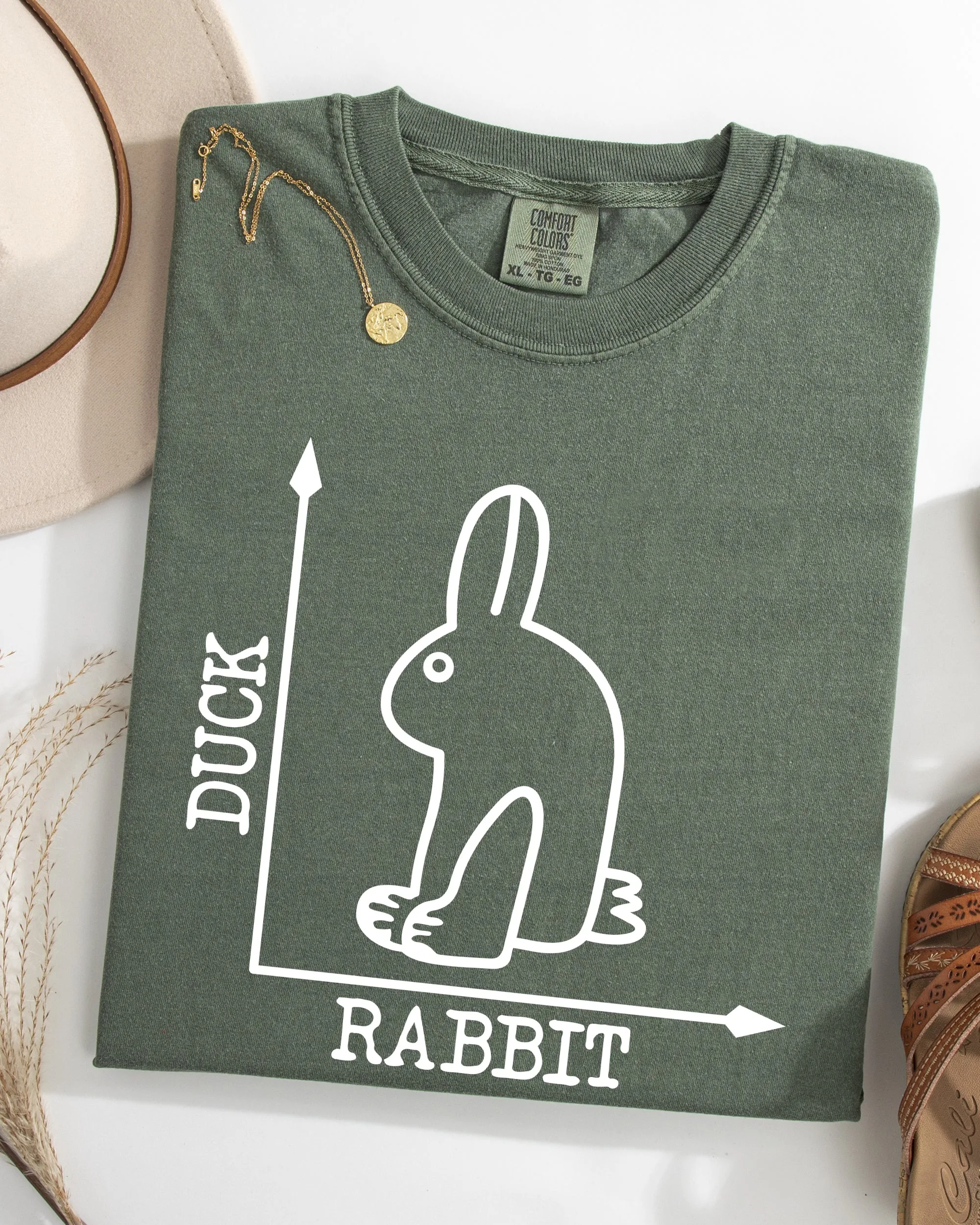 Duck Rabbit Meme Optical Illusion Limited Run Edition Graphic Design Comfort Colors Tee sold by Refinery Number One product image thumbnail 2