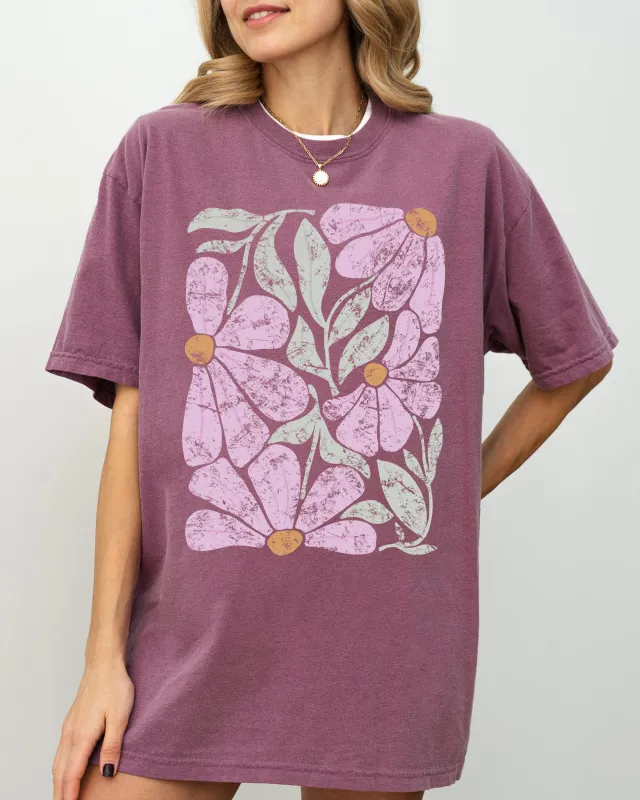 Summery, Gorgeous Abstract Flowers, Boho Floral Design, Summer Vibes, Gardening, Festival, Nature Shirt Comfort Colors T-Shirt sold by Refinery Number One