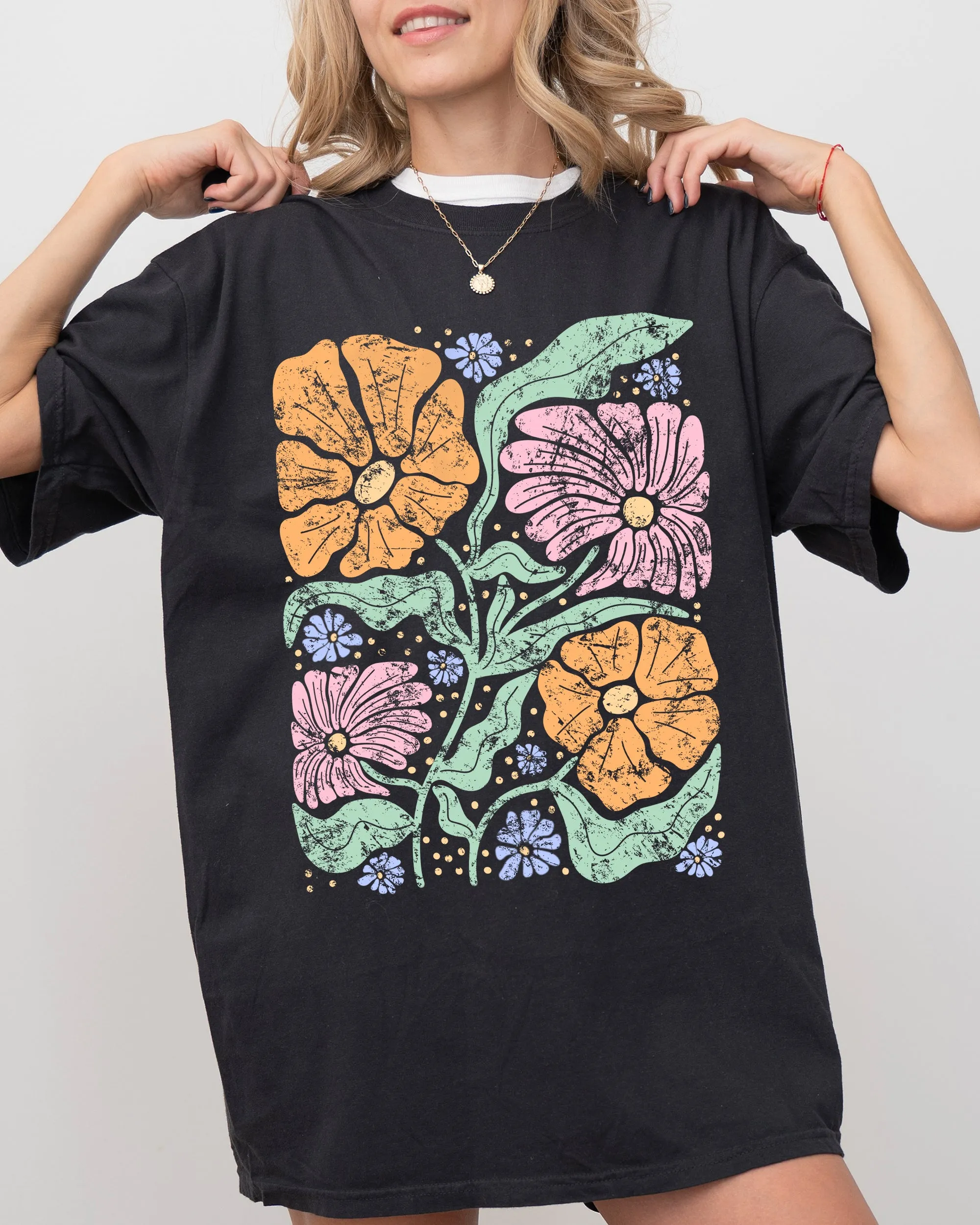 Soft, Gorgeous Abstract Flowers, Boho Floral Design, Summer Vibes, Gardening, Festival, Nature Shirt Comfort Colors T-Shirt sold by Refinery Number One product image thumbnail 2