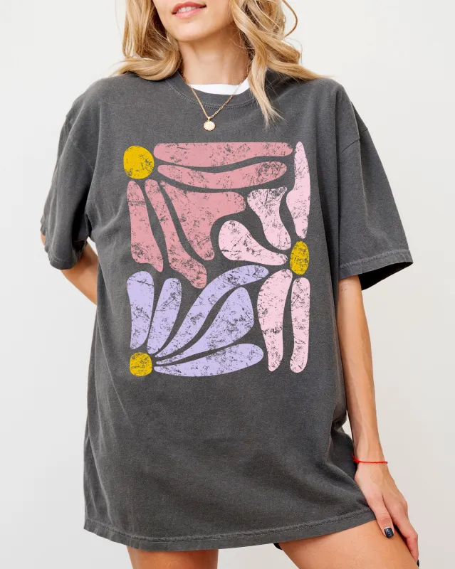 Pastel, Gorgeous Abstract Flowers, Boho Floral Design, Summer Vibes, Gardening, Festival, Nature Shirt Comfort Colors T-Shirt sold by Refinery Number One