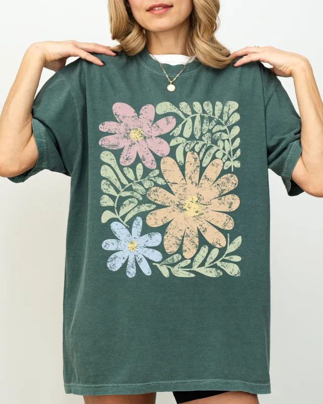 Earthy, Gorgeous Abstract Flowers, Boho Floral Design, Summer Vibes, Gardening, Festival, Nature Shirt Comfort Colors T-Shirt sold by Refinery Number One