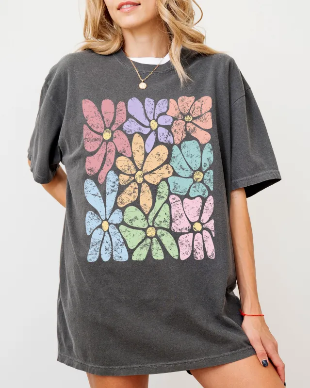 Colorful, Gorgeous Abstract Flowers, Boho Floral Design, Summer Vibes, Gardening, Festival, Nature Shirt Comfort Colors T-Shirt sold by Refinery Number One