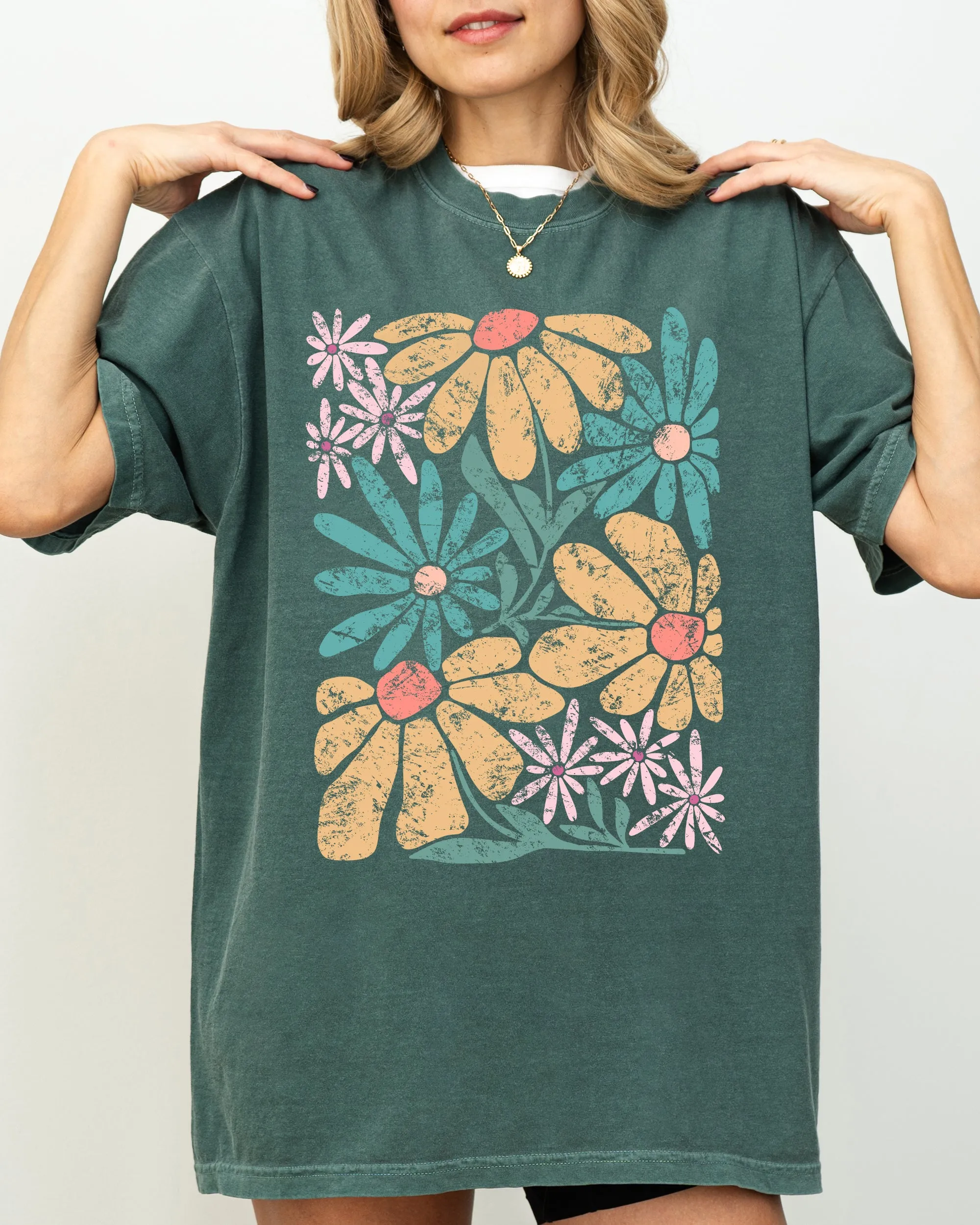 Chic, Gorgeous Abstract Flowers, Boho Floral Design, Summer Vibes, Gardening, Festival, Nature Shirt Comfort Colors T-Shirt sold by Refinery Number One
