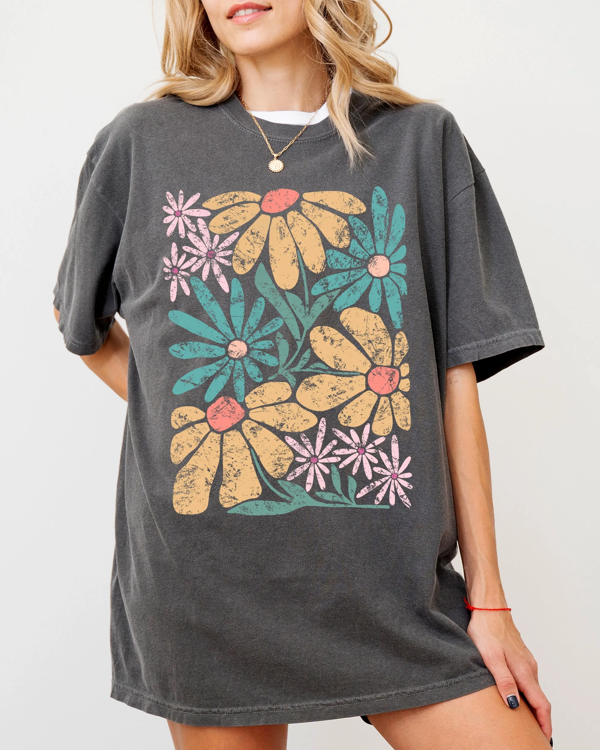 Chic, Gorgeous Abstract Flowers, Boho Floral Design, Summer Vibes, Gardening, Festival, Nature Shirt Comfort Colors T-Shirt sold by Refinery Number One product image thumbnail 2
