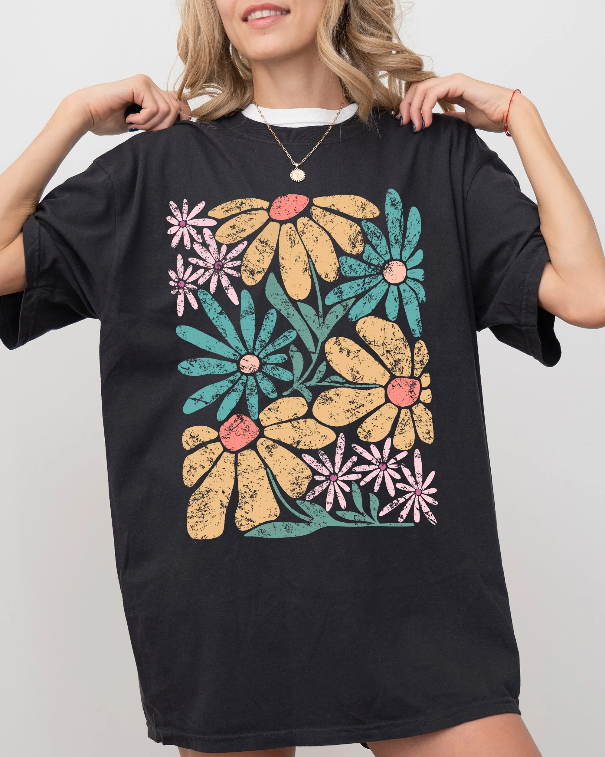 Chic, Gorgeous Abstract Flowers, Boho Floral Design, Summer Vibes, Gardening, Festival, Nature Shirt Comfort Colors T-Shirt sold by Refinery Number One product image thumbnail 3