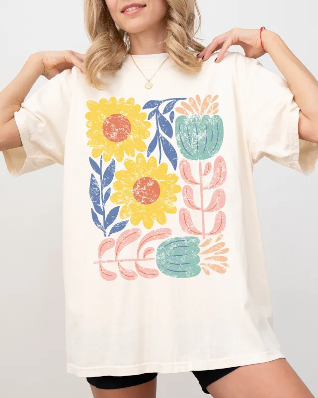 Bold, Gorgeous Abstract Flowers, Boho Floral Design, Summer Vibes, Gardening, Festival, Nature Shirt Comfort Colors T-Shirt sold by Refinery Number One