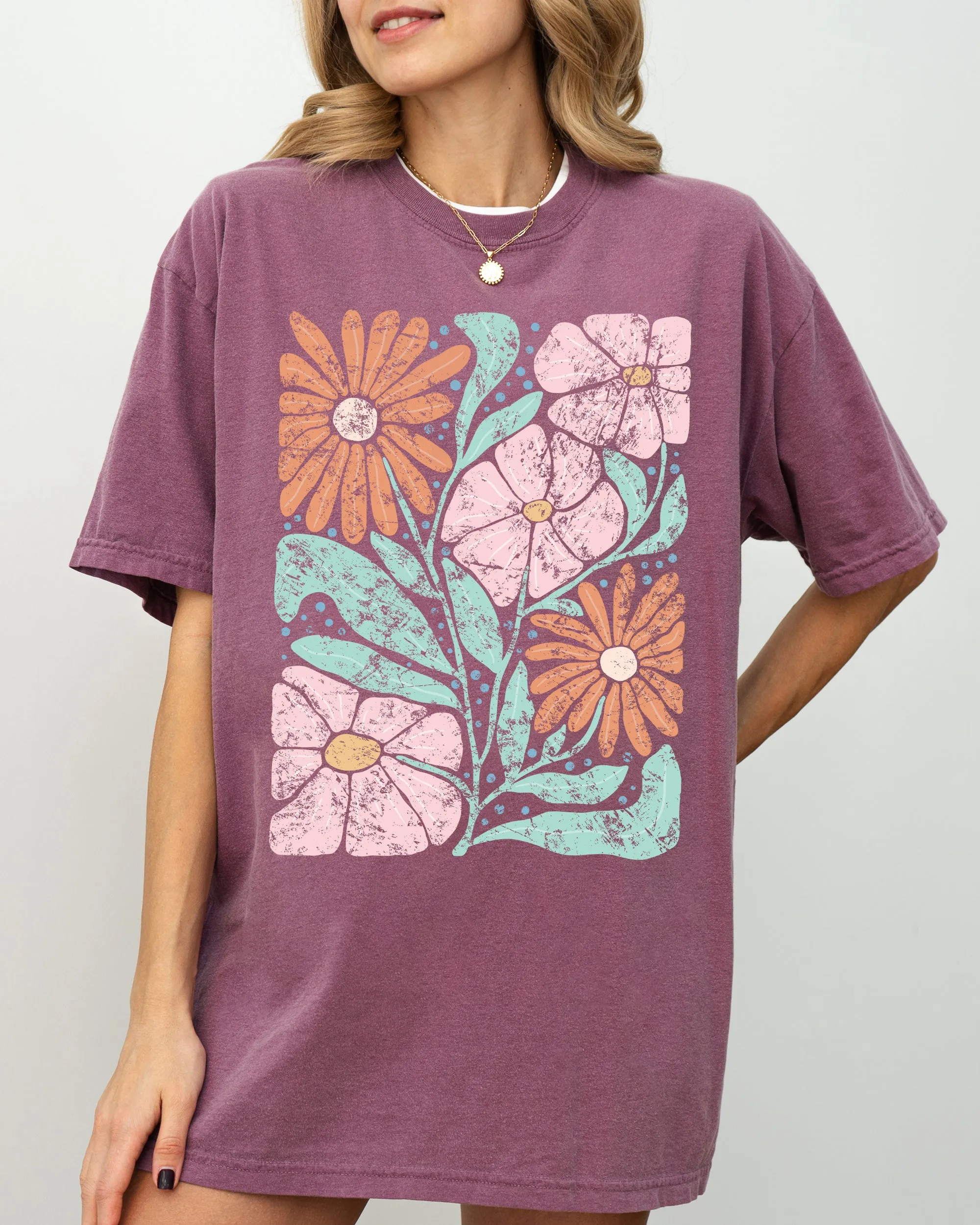 Bohemian, Gorgeous Abstract Flowers, Boho Floral Design, Summer Vibes, Gardening, Festival, Nature Shirt Comfort Colors T-Shirt sold by Refinery Number One product image thumbnail 4