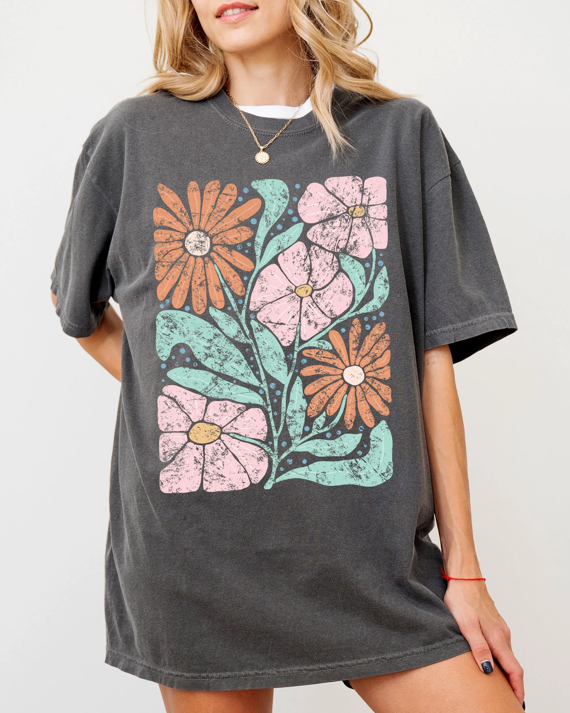 Bohemian, Gorgeous Abstract Flowers, Boho Floral Design, Summer Vibes, Gardening, Festival, Nature Shirt Comfort Colors T-Shirt sold by Refinery Number One product image thumbnail 3