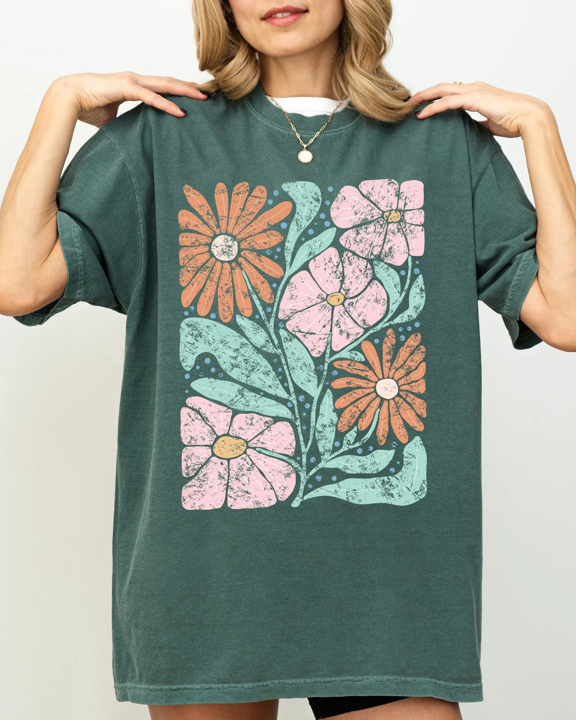 Bohemian, Gorgeous Abstract Flowers, Boho Floral Design, Summer Vibes, Gardening, Festival, Nature Shirt Comfort Colors T-Shirt sold by Refinery Number One product image thumbnail 2