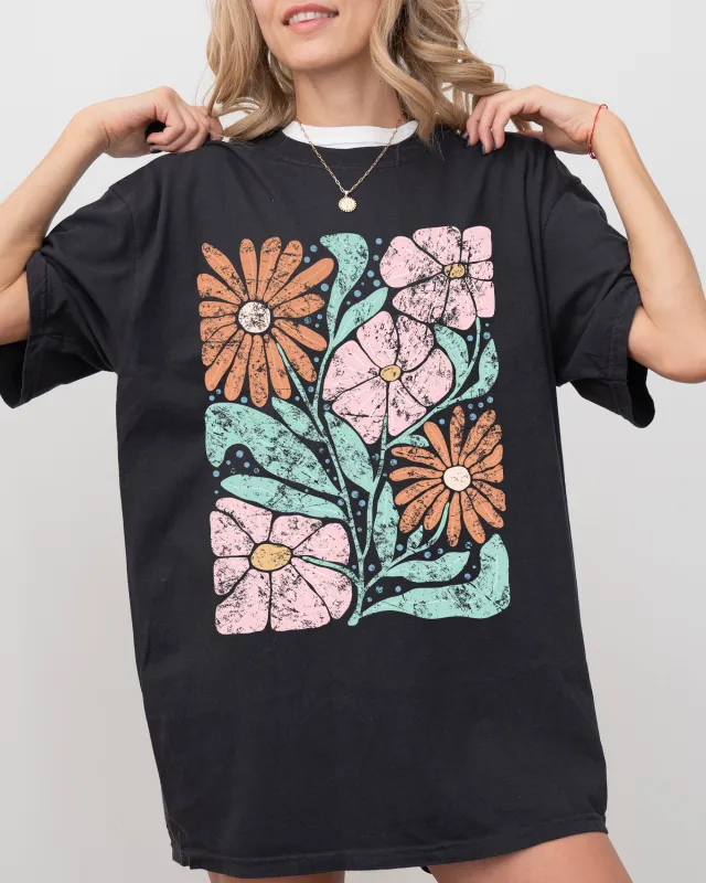 Bohemian, Gorgeous Abstract Flowers, Boho Floral Design, Summer Vibes, Gardening, Festival, Nature Shirt Comfort Colors T-Shirt sold by Refinery Number One