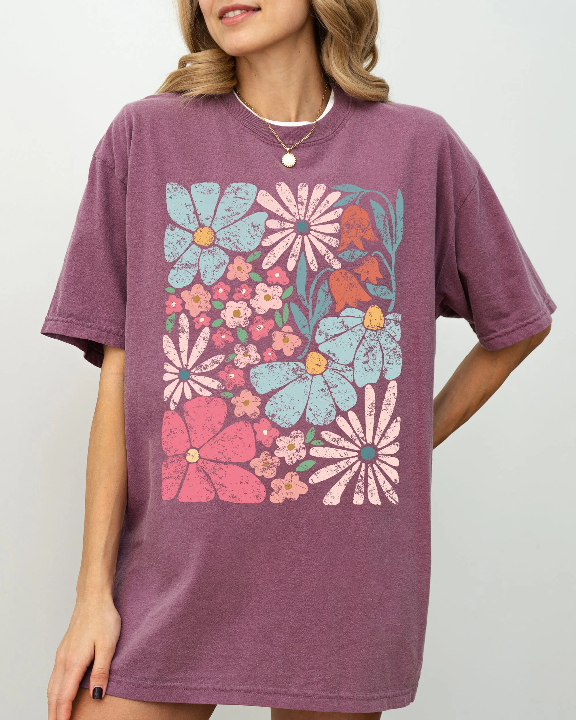 Blossoms, Gorgeous Abstract Flowers, Boho Floral Design, Summer Vibes, Gardening, Festival, Nature Shirt Comfort Colors T-Shirt sold by Refinery Number One product image thumbnail 4