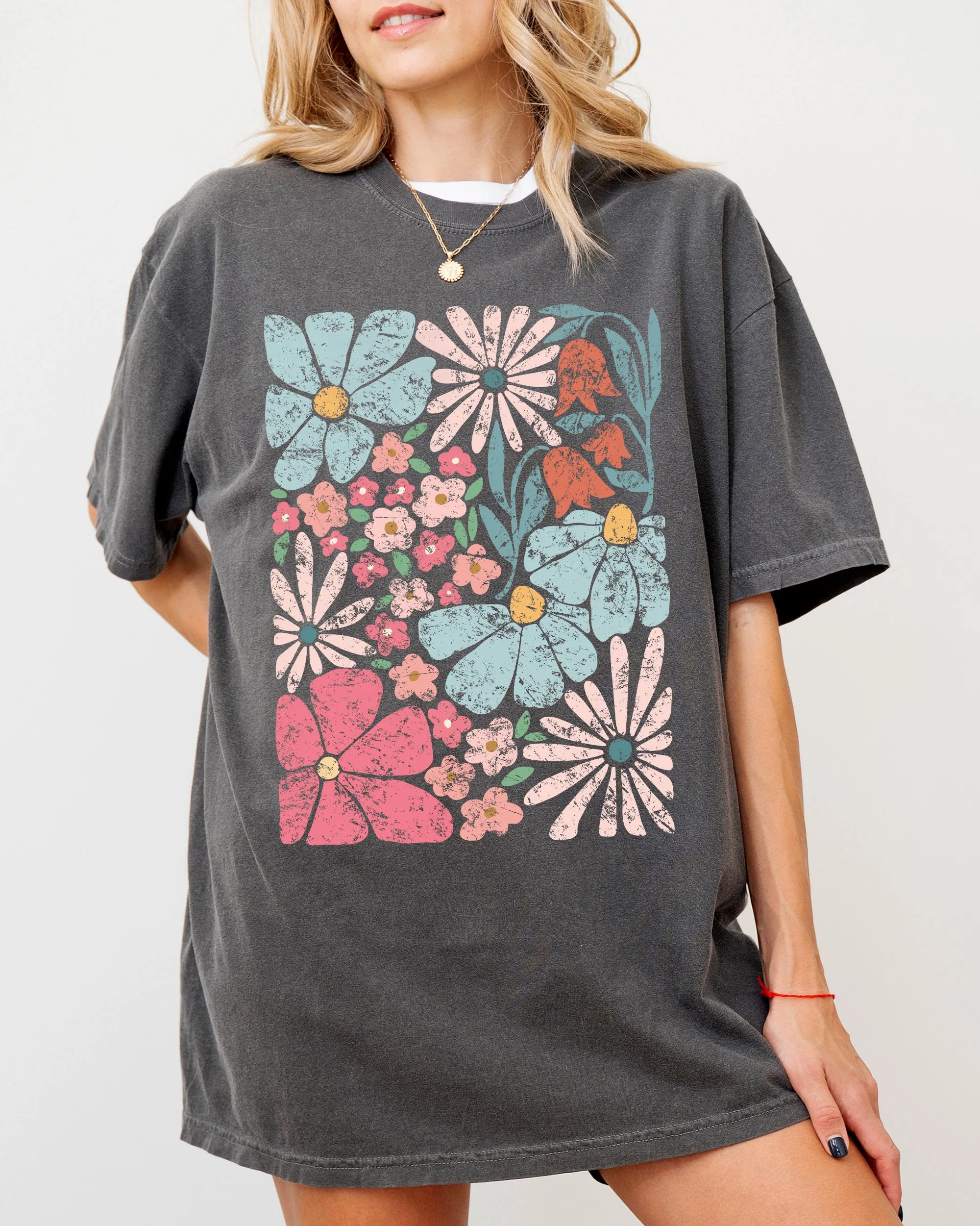 Blossoms, Gorgeous Abstract Flowers, Boho Floral Design, Summer Vibes, Gardening, Festival, Nature Shirt Comfort Colors T-Shirt sold by Refinery Number One