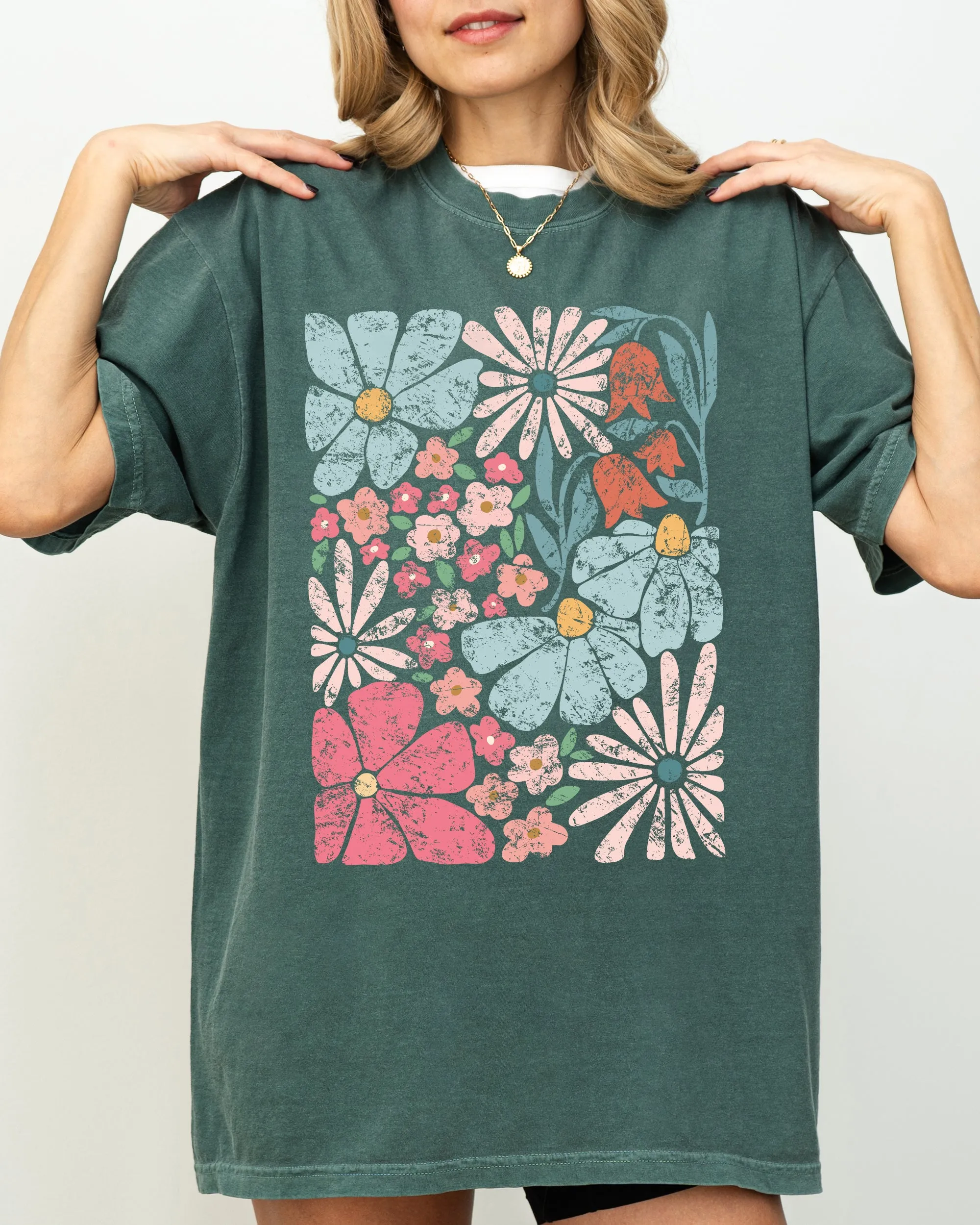 Blossoms, Gorgeous Abstract Flowers, Boho Floral Design, Summer Vibes, Gardening, Festival, Nature Shirt Comfort Colors T-Shirt sold by Refinery Number One product image thumbnail 3