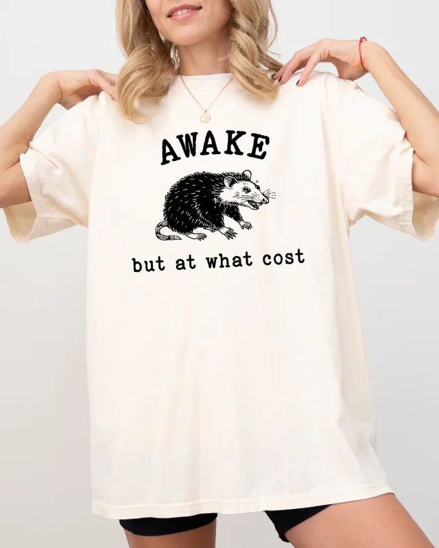 Awake, But At What Cost, Funny, Opossum, Possum, Aesthetic, Meme Shirt Comfort Colors T-Shirt sold by Refinery Number One