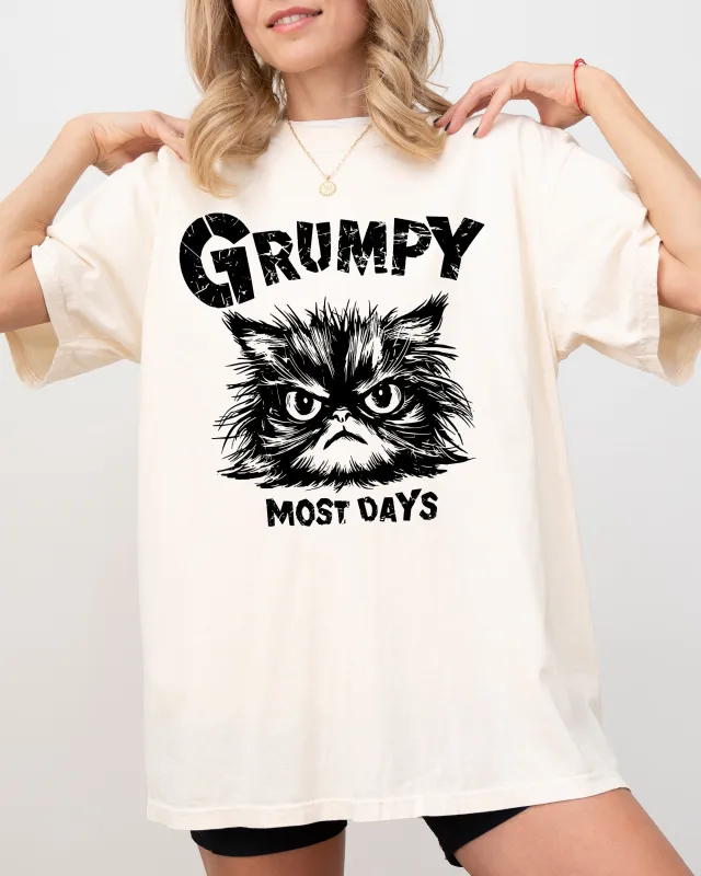 Grumpy Cat, Funny, Snarky, Sarcasm, Grumpy Most Days, Trendy Shirt Comfort Colors T-Shirt sold by Refinery Number One