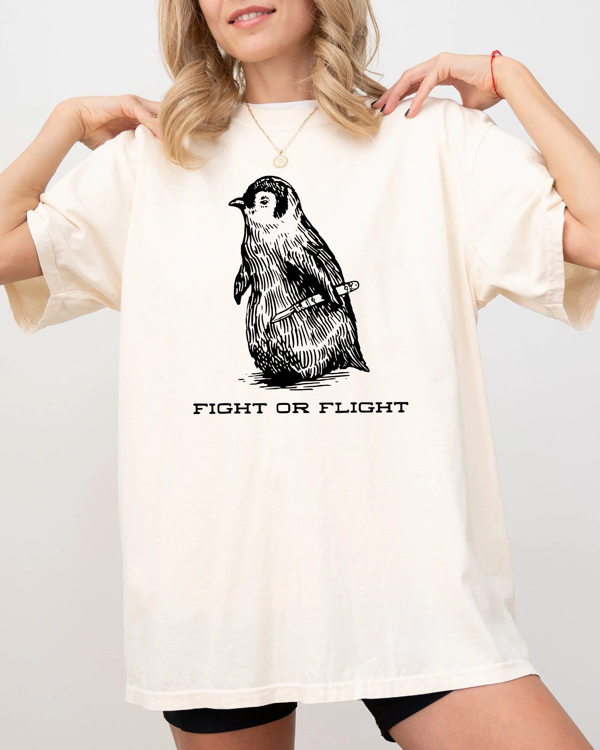 Fight For Flight Penguin Vintage Style Illustration Bird Shirt Comfort Colors Tee sold by Refinery Number One