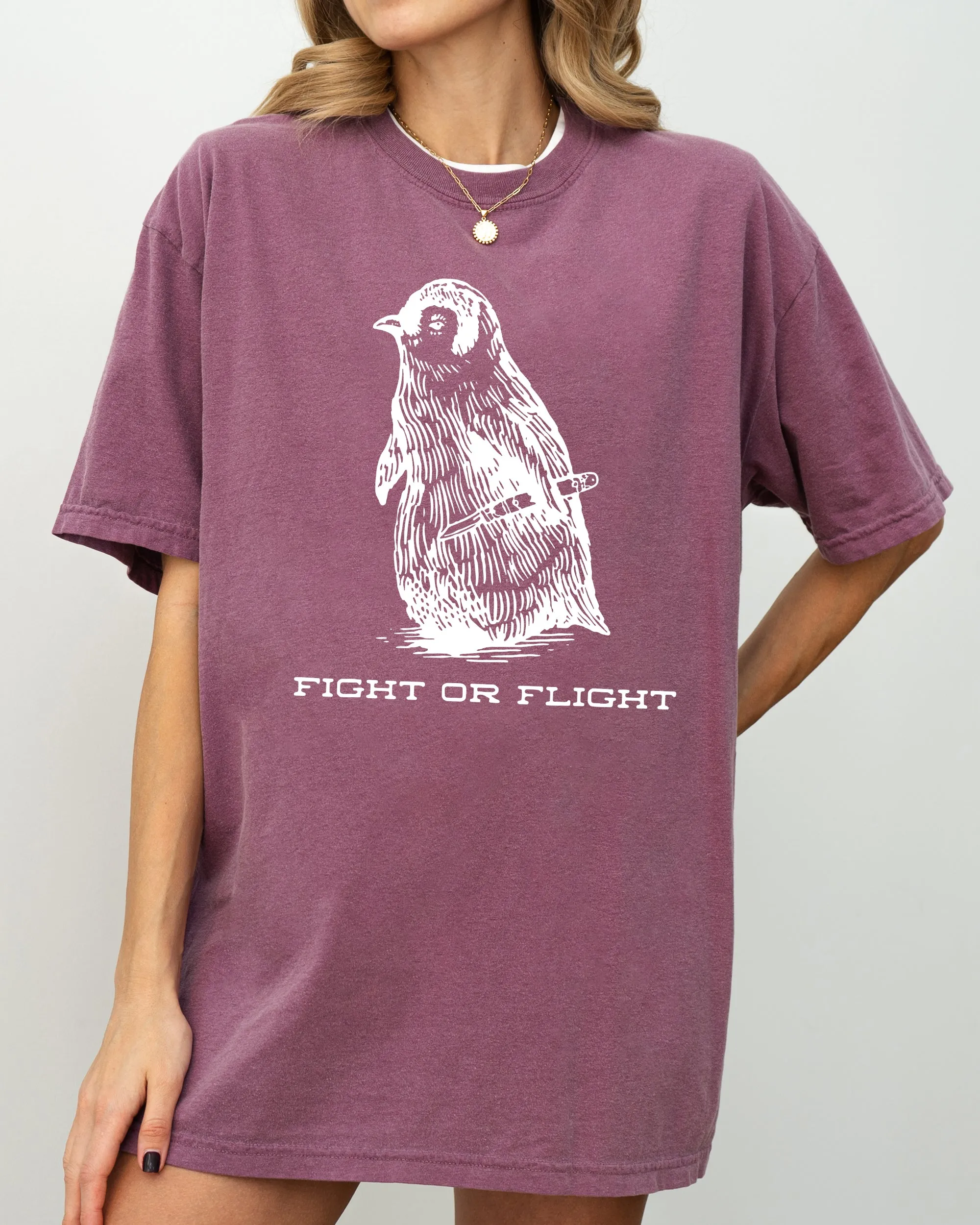 Fight For Flight Penguin Vintage Style Illustration Bird Shirt Comfort Colors Tee sold by Refinery Number One product image thumbnail 4