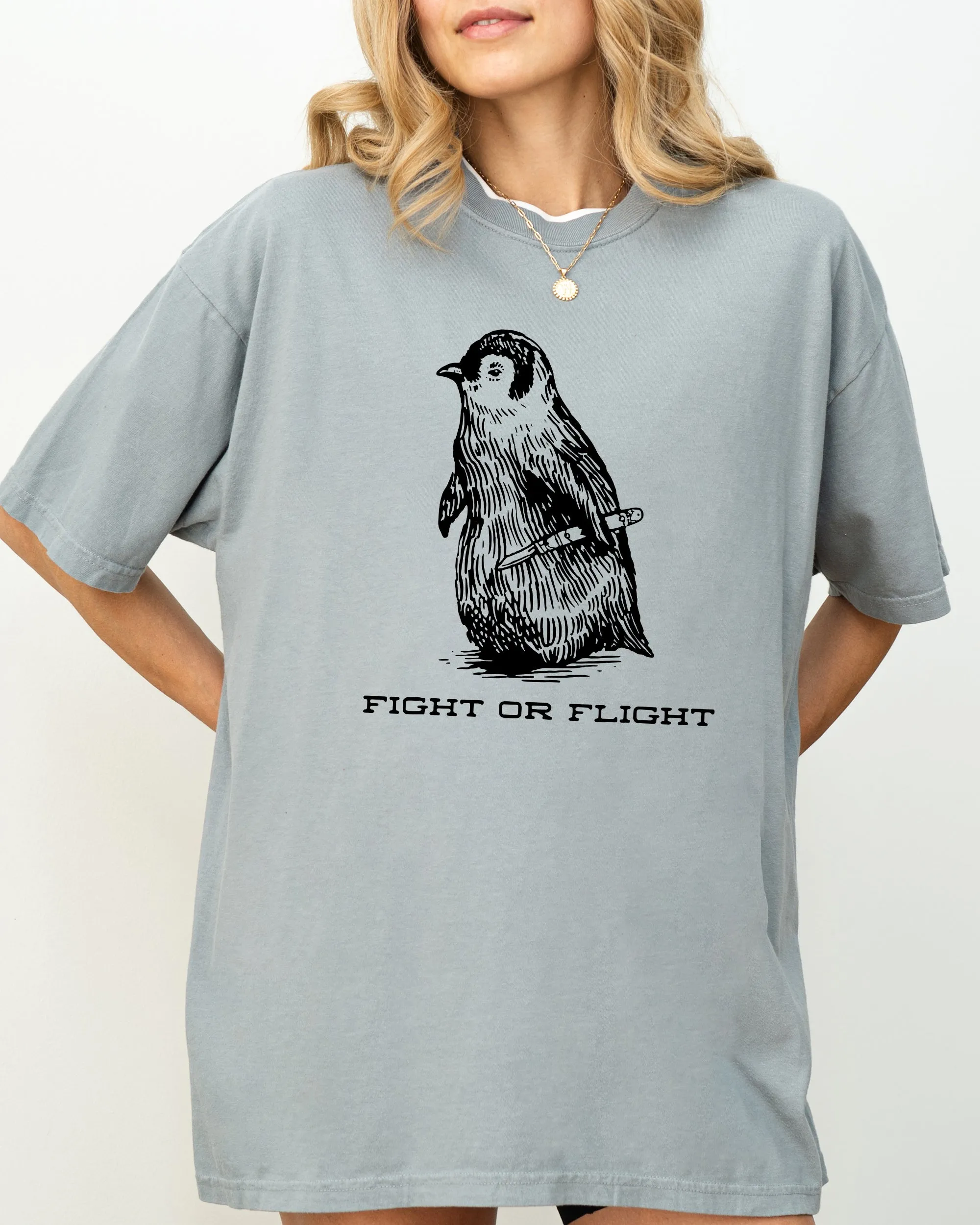 Fight For Flight Penguin Vintage Style Illustration Bird Shirt Comfort Colors Tee sold by Refinery Number One product image thumbnail 2