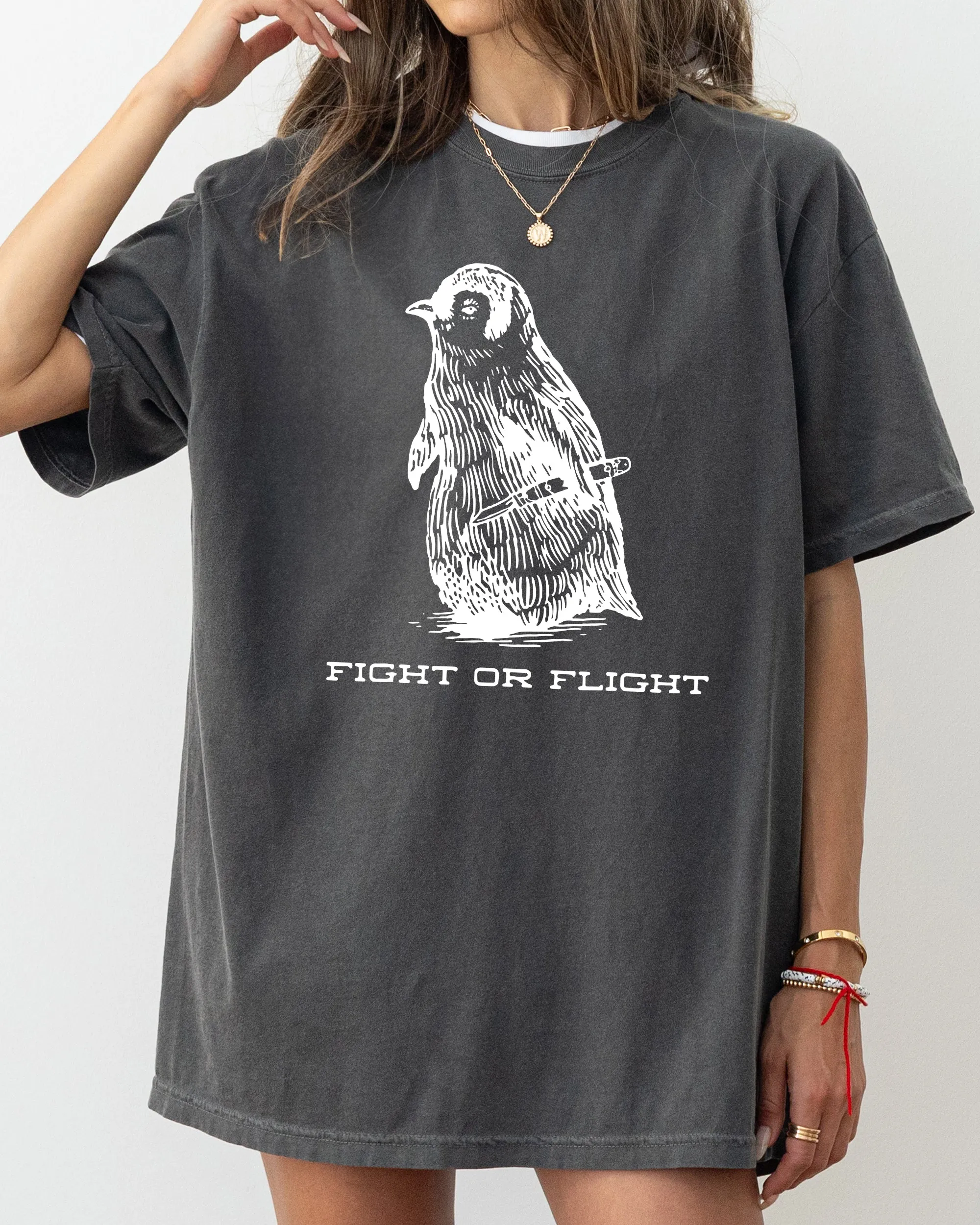 Fight For Flight Penguin Vintage Style Illustration Bird Shirt Comfort Colors Tee sold by Refinery Number One product image thumbnail 5