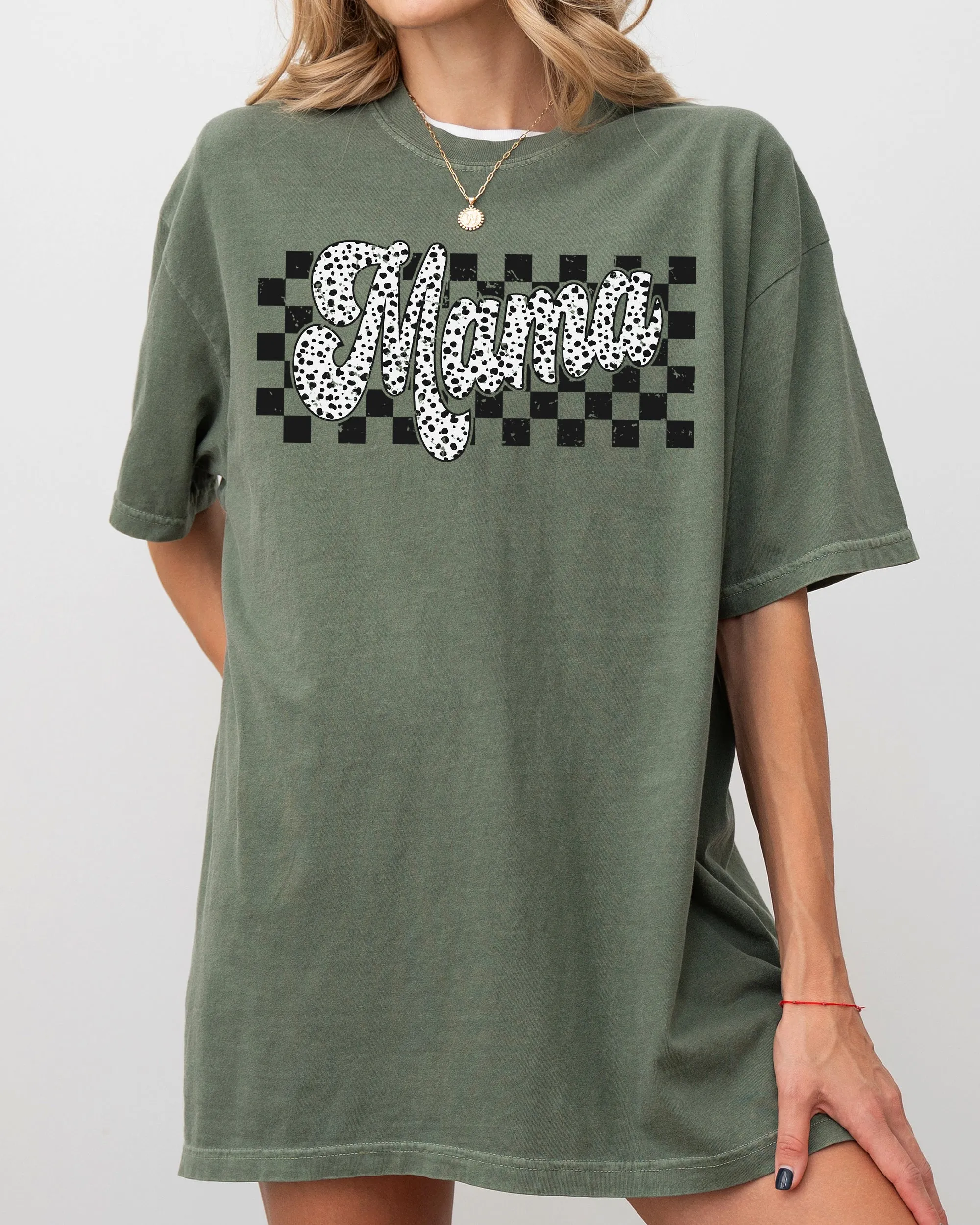 Checkered Mama, Dalmatian Dots, Polka Dots, Retro, Vintage, Mother Shirt Comfort Colors T-Shirt sold by Refinery Number One product image thumbnail 5