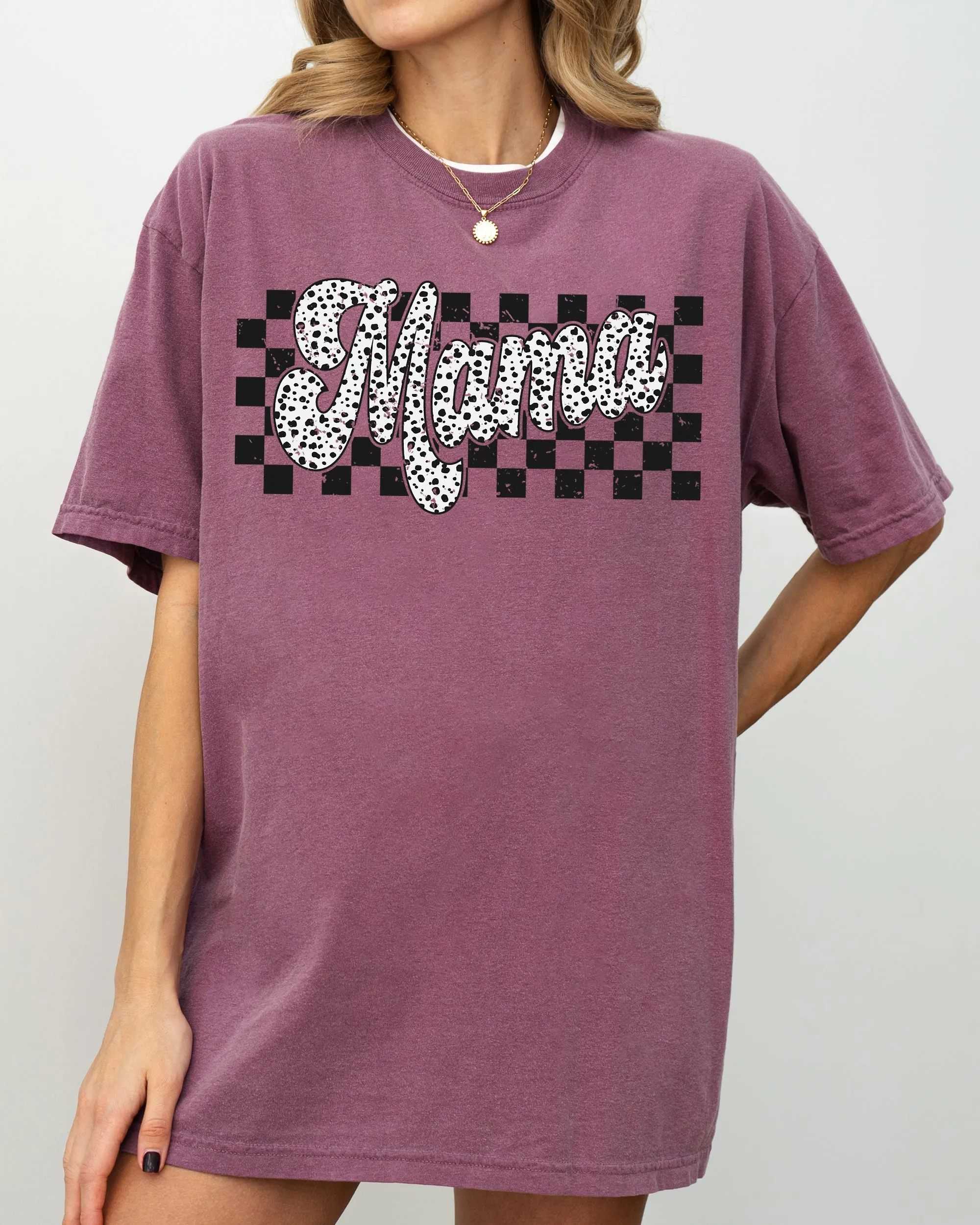 Checkered Mama, Dalmatian Dots, Polka Dots, Retro, Vintage, Mother Shirt Comfort Colors T-Shirt sold by Refinery Number One product image thumbnail 4