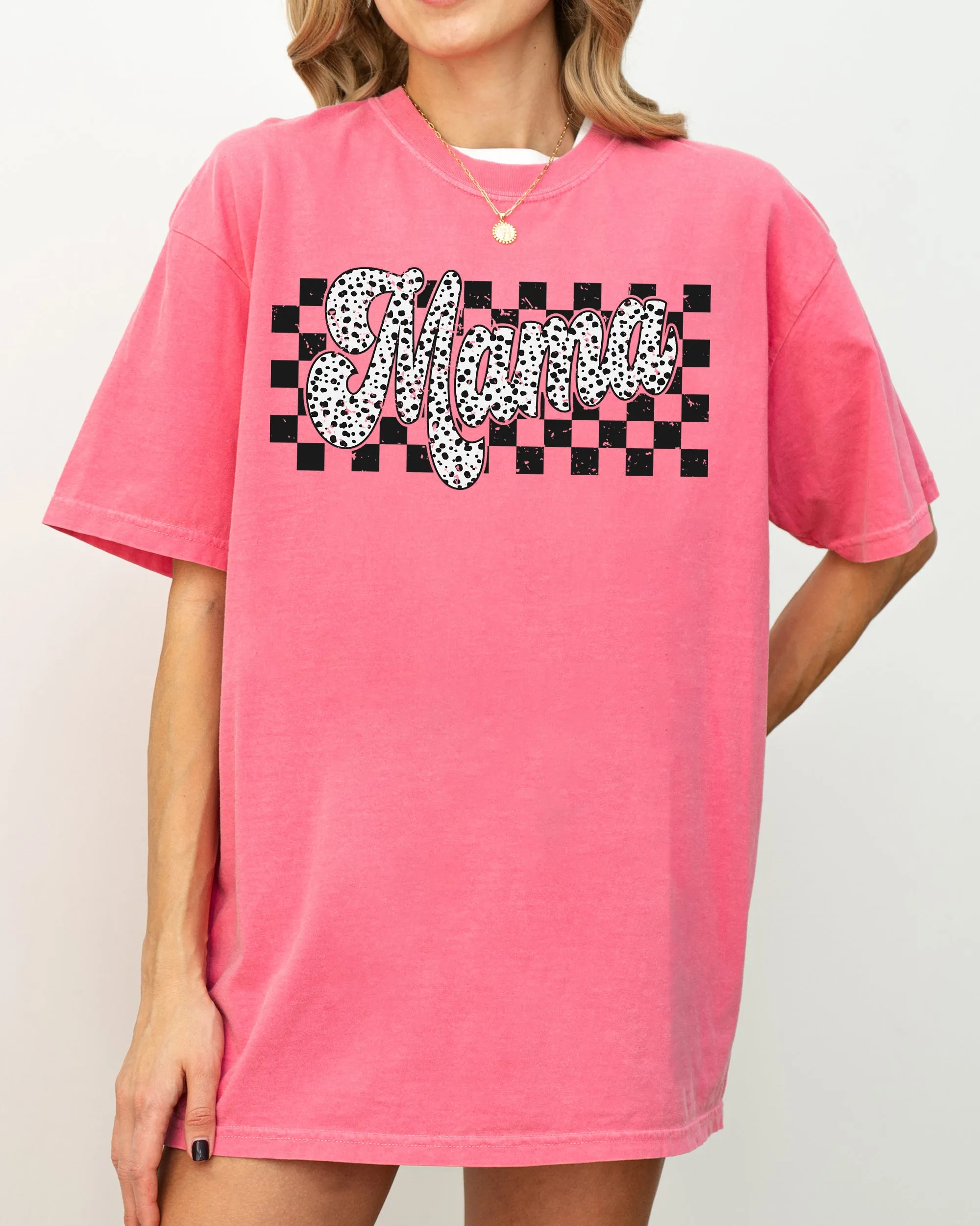 Checkered Mama, Dalmatian Dots, Polka Dots, Retro, Vintage, Mother Shirt Comfort Colors T-Shirt sold by Refinery Number One product image thumbnail 2