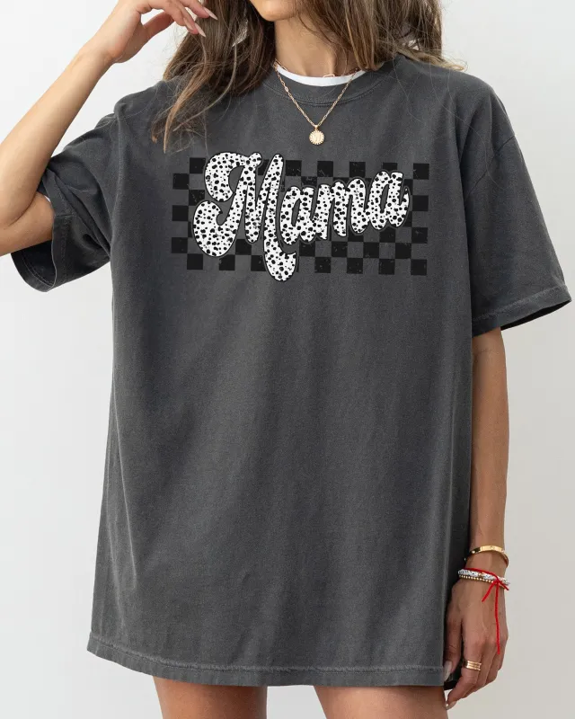 Checkered Mama, Dalmatian Dots, Polka Dots, Retro, Vintage, Mother Shirt Comfort Colors T-Shirt sold by Refinery Number One