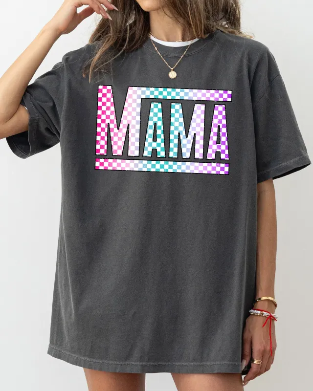 Checkered Mama, Colorful, Retro, Vintage, Mother Shirt Comfort Colors T-Shirt sold by Refinery Number One