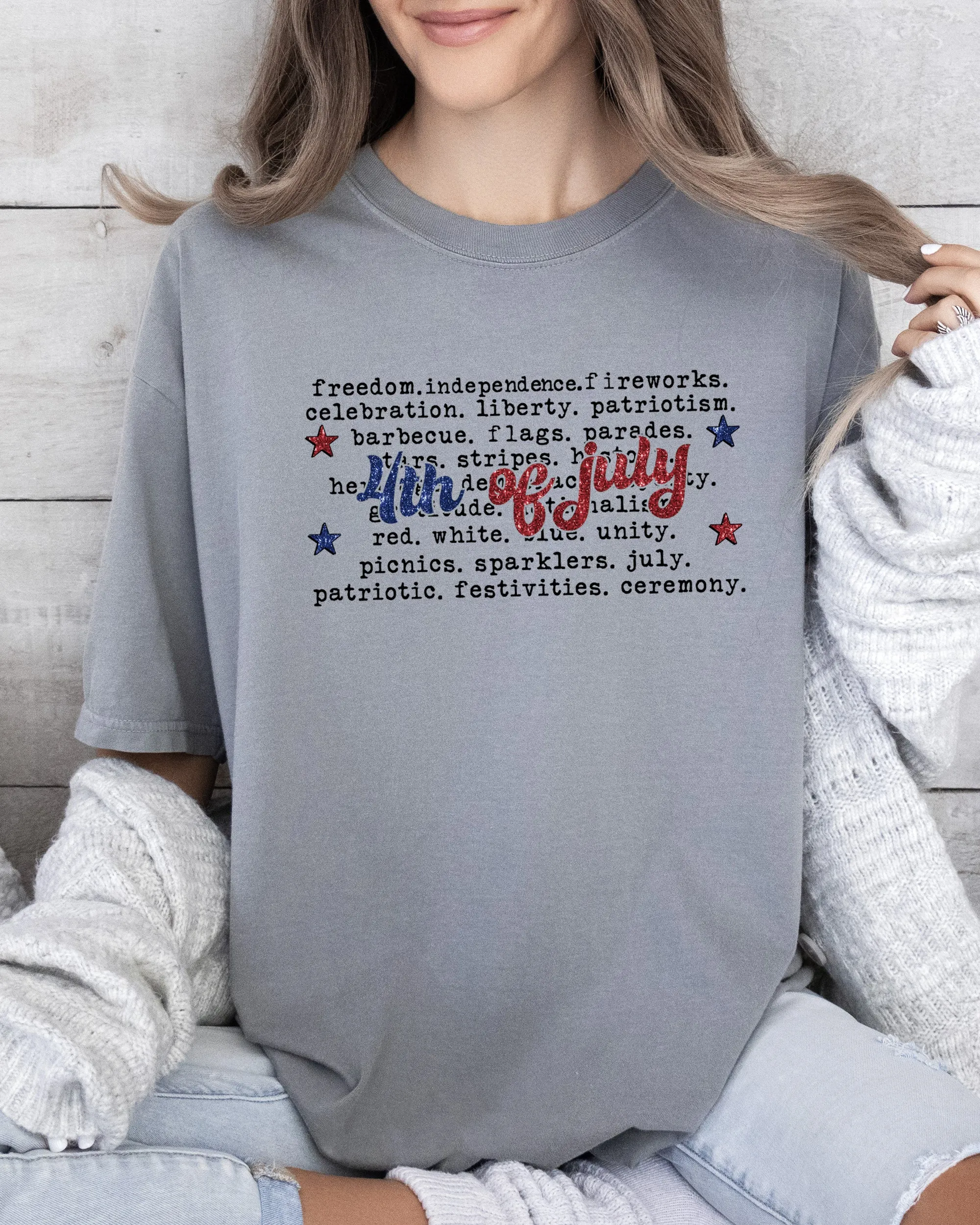 4th of July, America, USA, Retro, Patriotic, Independence Day, Fourth of July Tshirt Comfort Colors T-Shirt sold by Refinery Number One product image thumbnail 4