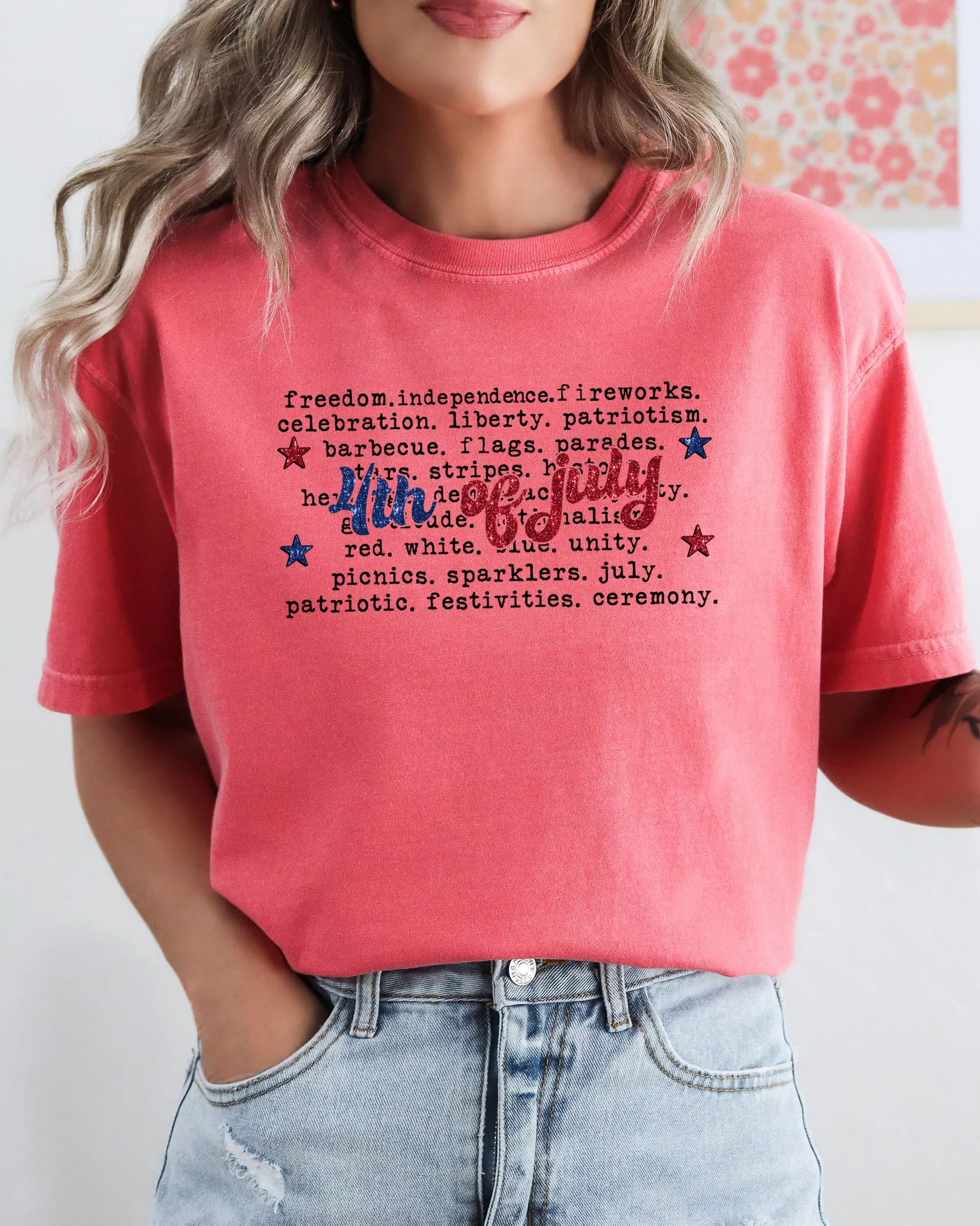 4th of July, America, USA, Retro, Patriotic, Independence Day, Fourth of July Tshirt Comfort Colors T-Shirt sold by Refinery Number One product image thumbnail 5