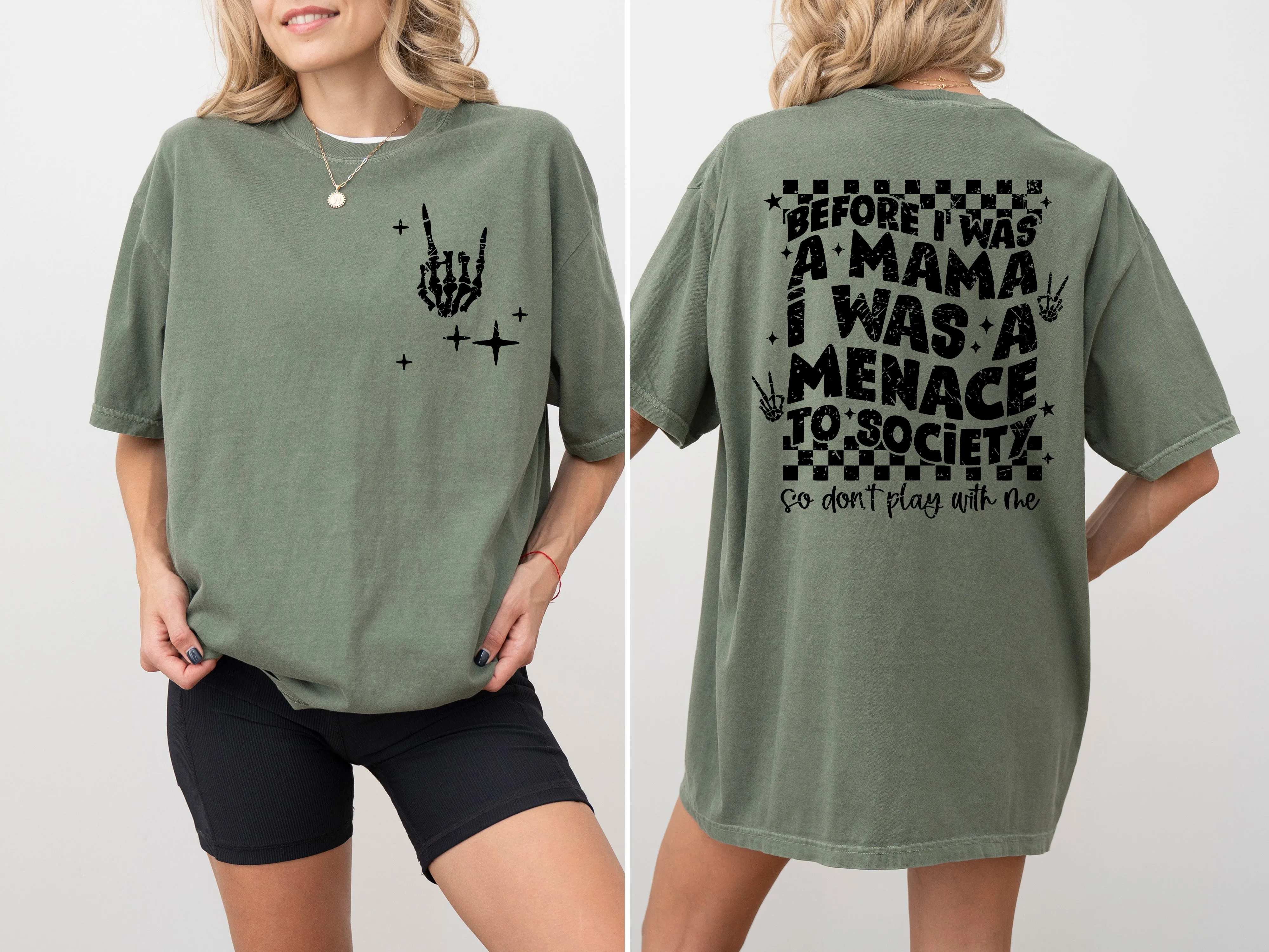 Before I Was A Mama, I Was A Menace To Society, Rap, Vintage, Funny, Mother, Mom, Humorous Tshirt Comfort Colors T-Shirt sold by Refinery Number One product image thumbnail 5