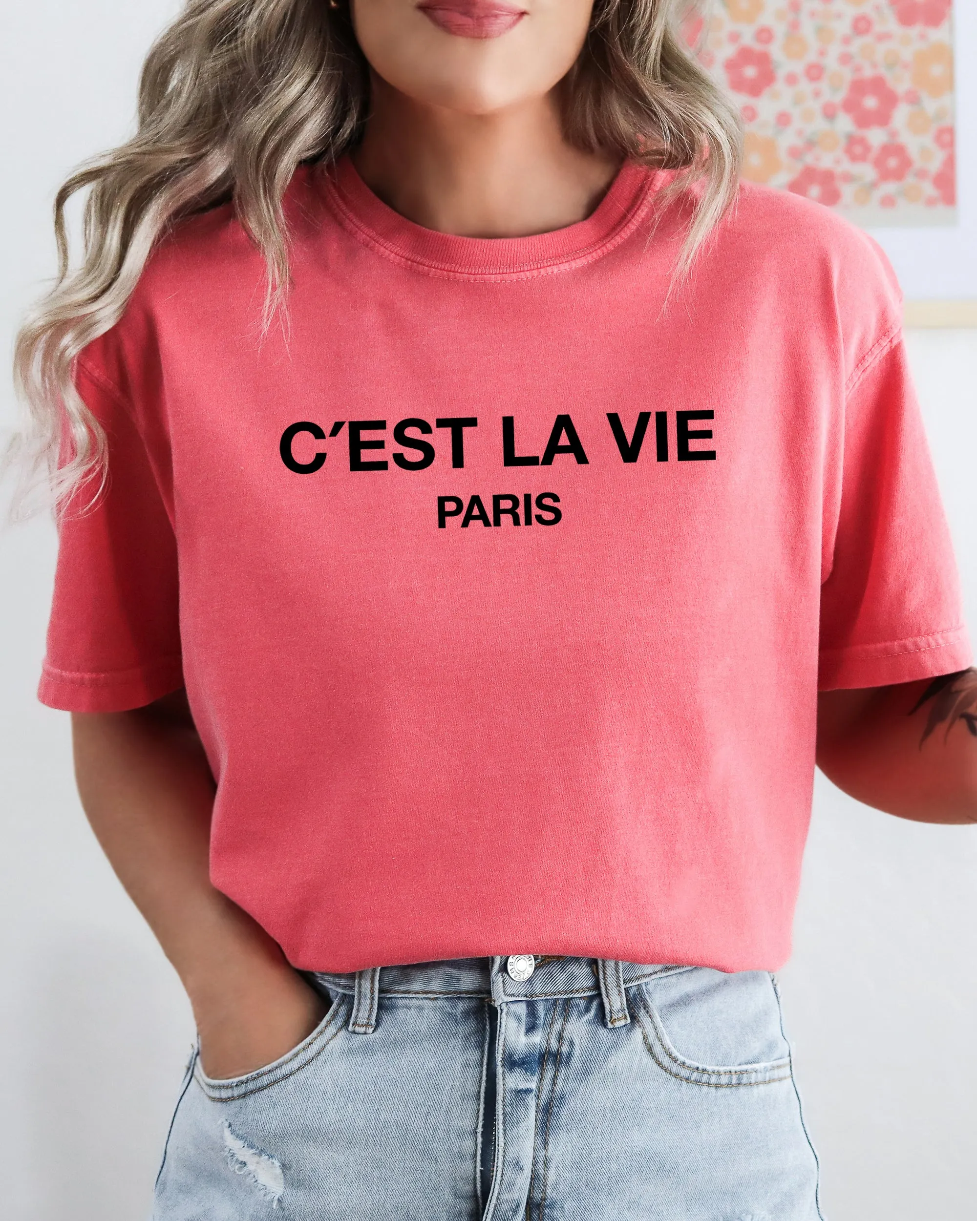 C'est La Vie, Paris, Fashion, Couture, France, French Tshirt Comfort Colors T-Shirt sold by Refinery Number One product image thumbnail 2