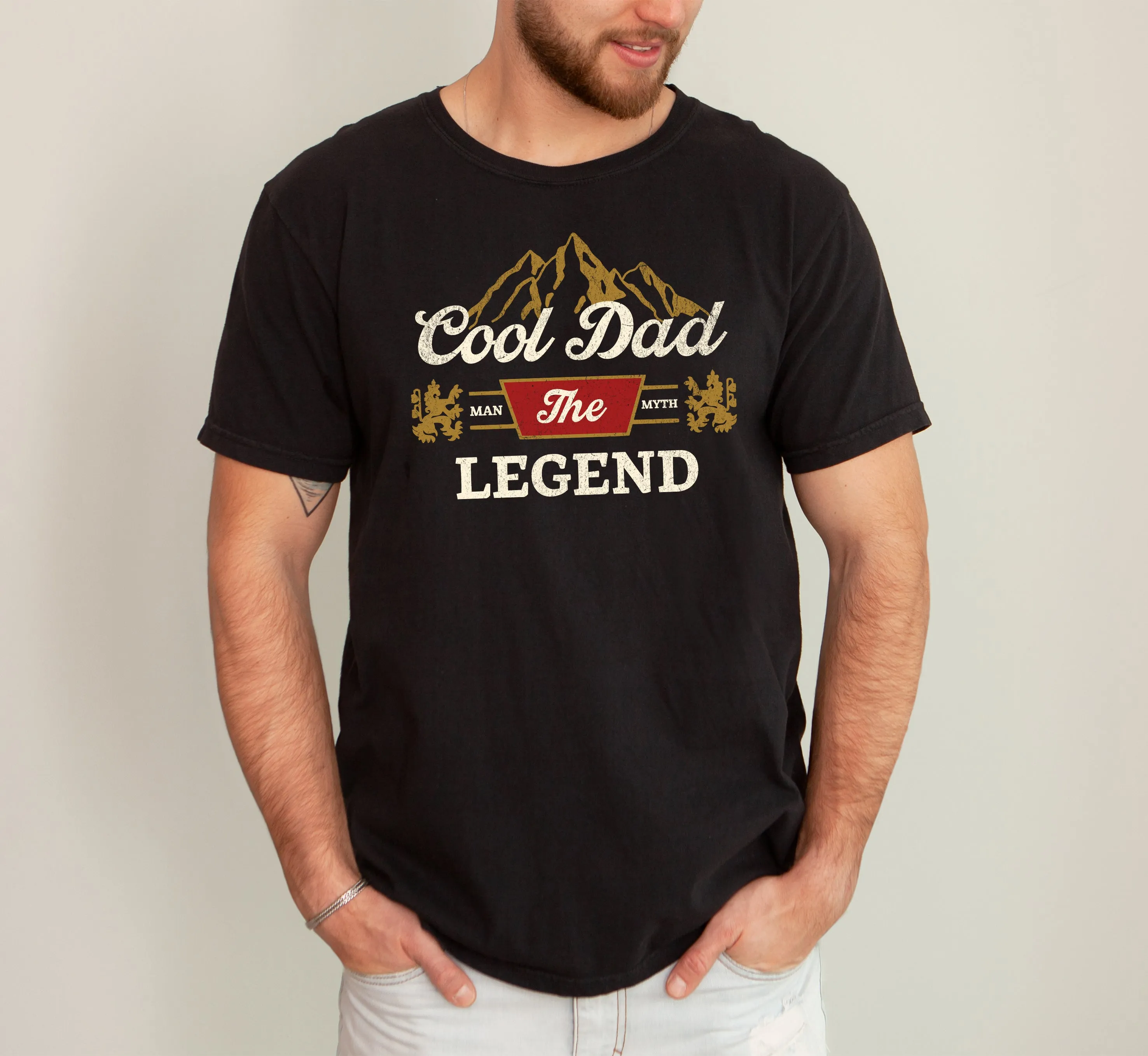 Cool Dad, The Man, The Myth, The Legend, Beer, Father's Day, Father Tshirt Comfort Colors T-Shirt sold by Refinery Number One