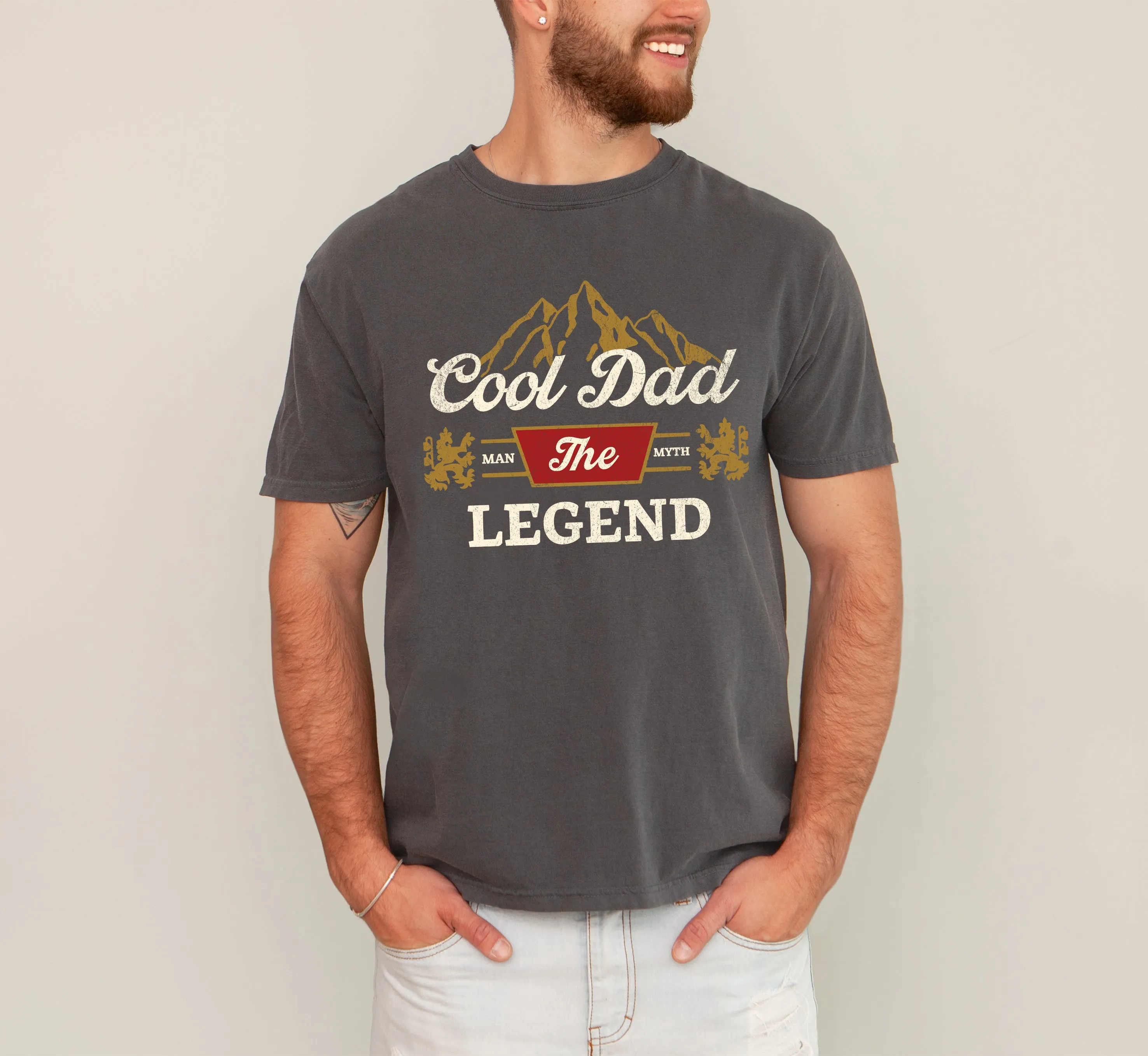 Cool Dad, The Man, The Myth, The Legend, Beer, Father's Day, Father Tshirt Comfort Colors T-Shirt sold by Refinery Number One product image thumbnail 3