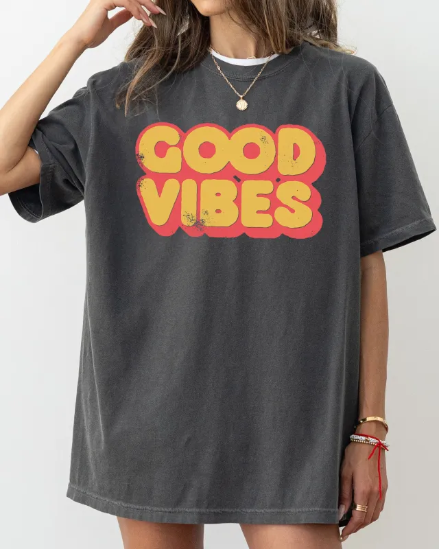 Good Vibes, Good Times, Retro, Cool, Vintage Tshirt Comfort Colors T-Shirt sold by Refinery Number One