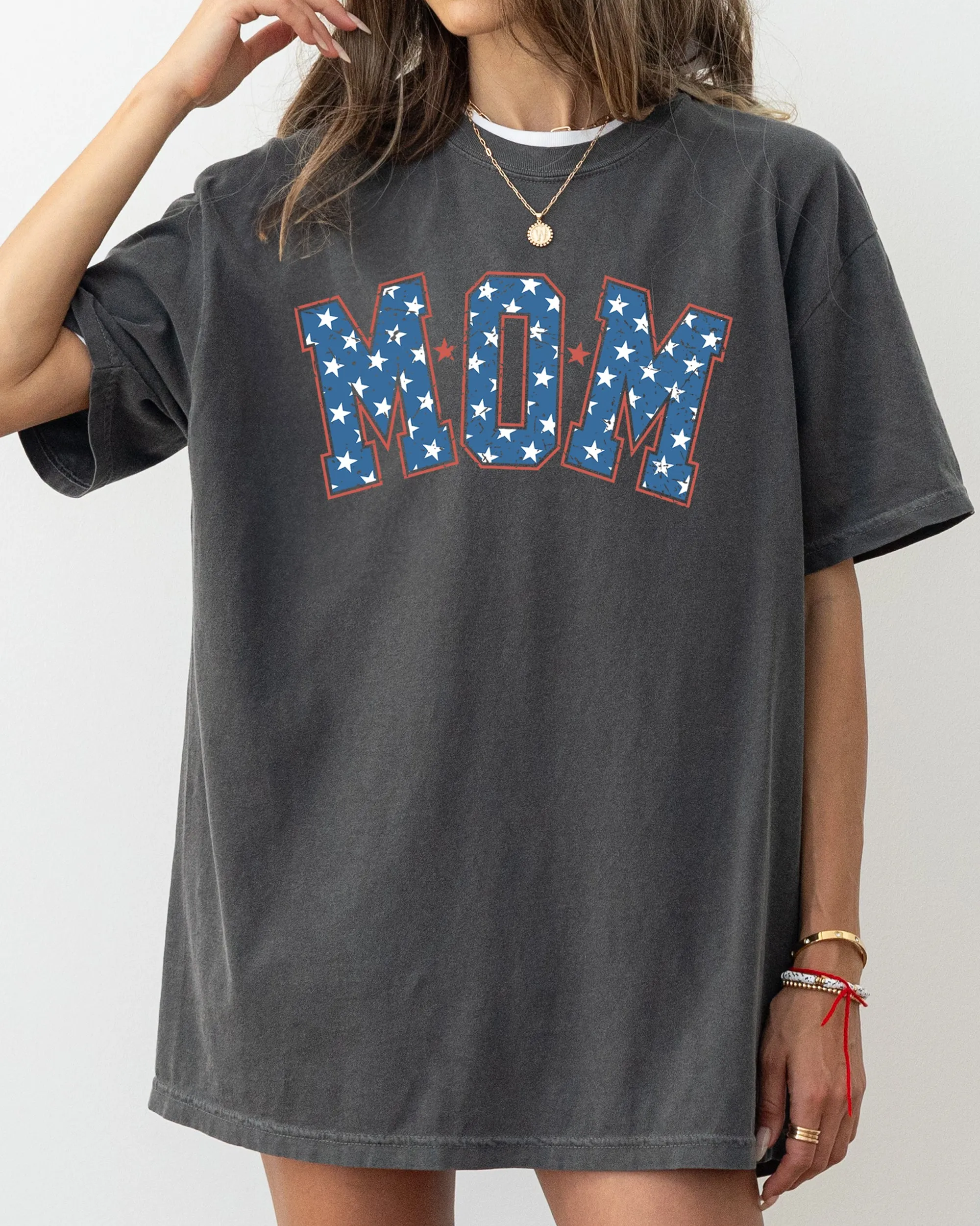 Mom, USA, America, Patriotic, Independence Day, Fourth Of July, 4th Of July Tshirt Comfort Colors T-Shirt sold by Refinery Number One product image thumbnail 2