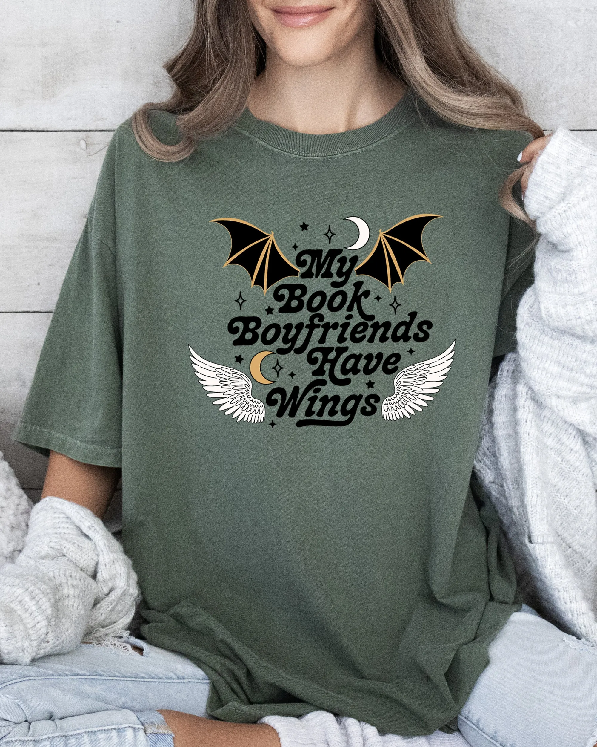 My Book Boyfriends Have Wings, ACOTAR, Bat Boys, SJM, Velaris, Rhysand, Azriel, Cassian Tshirt Comfort Colors T-Shirt sold by Refinery Number One product image thumbnail 3
