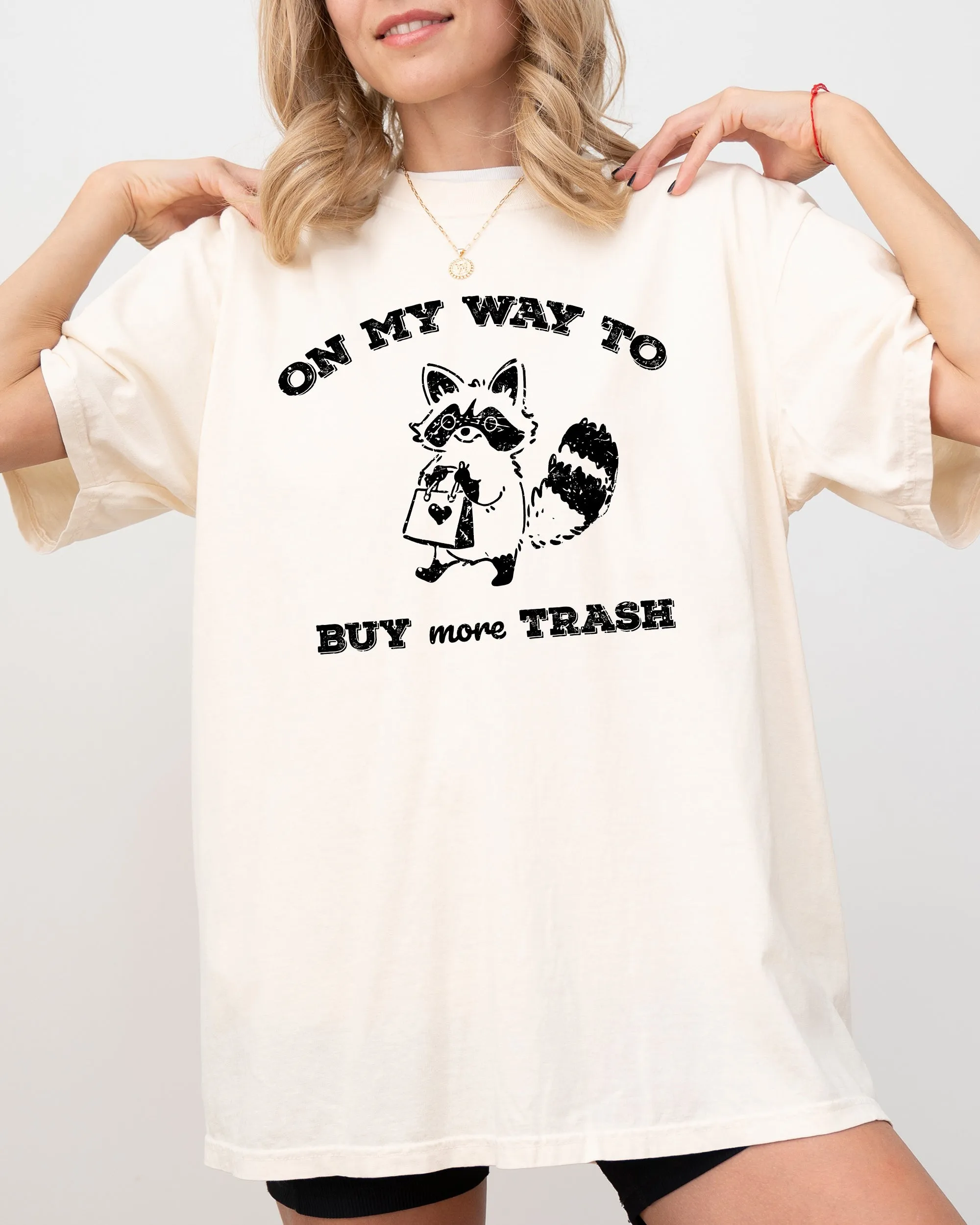 On My Way To Buy More Trash, Raccoon, Shopping, Funny, Aesthetic, Humorous Tshirt Comfort Colors T-Shirt sold by Refinery Number One product image thumbnail 2