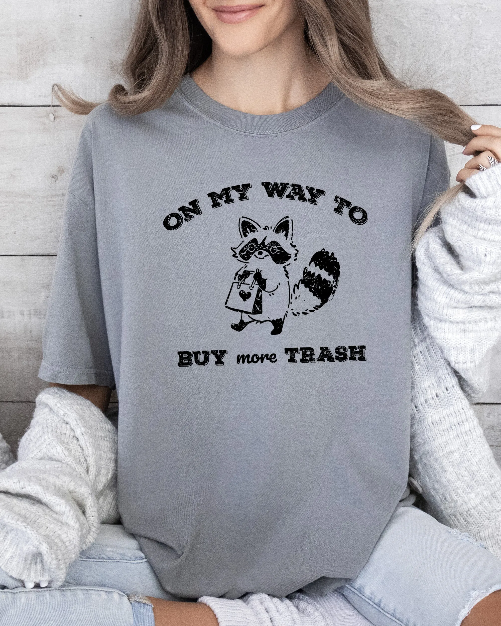 On My Way To Buy More Trash, Raccoon, Shopping, Funny, Aesthetic, Humorous Tshirt Comfort Colors T-Shirt sold by Refinery Number One product image thumbnail 3