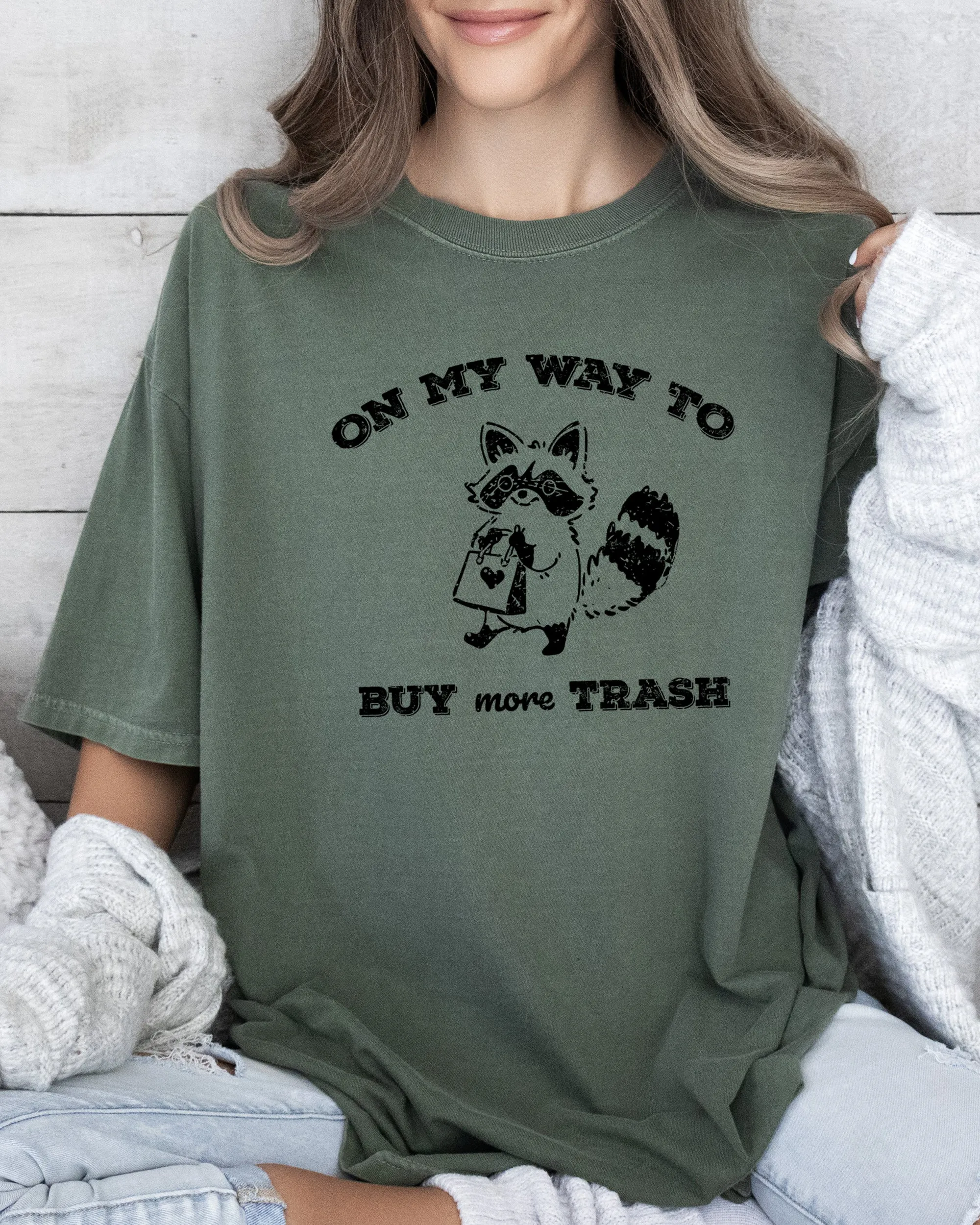 On My Way To Buy More Trash, Raccoon, Shopping, Funny, Aesthetic, Humorous Tshirt Comfort Colors T-Shirt sold by Refinery Number One product image thumbnail 4
