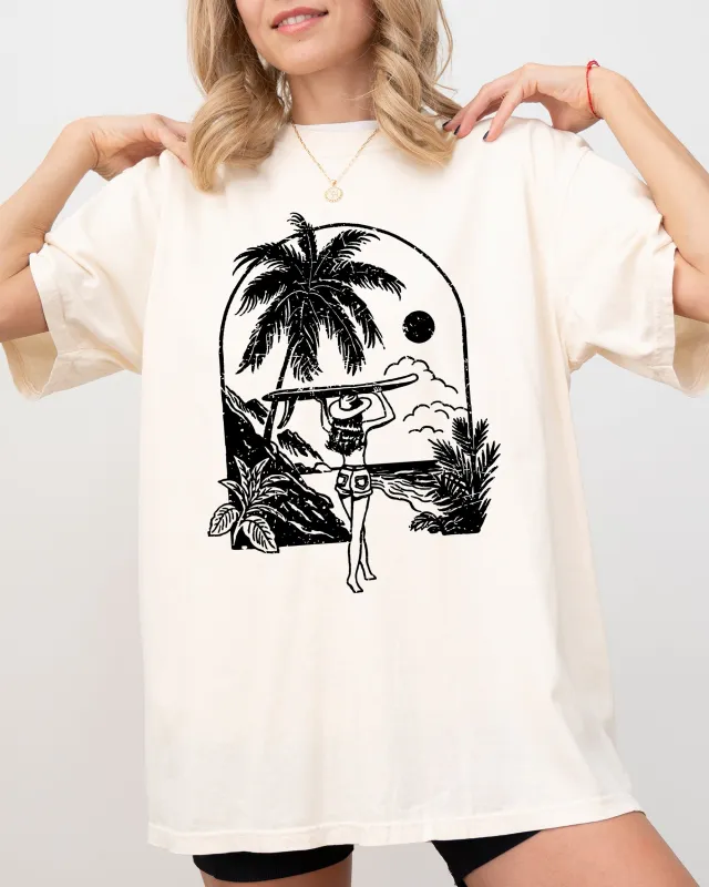 Paradise, Summer, Beach, Surf, Cowgirl, Western, Retro, Hot Girl Summer Tshirt Comfort Colors T-Shirt sold by Refinery Number One