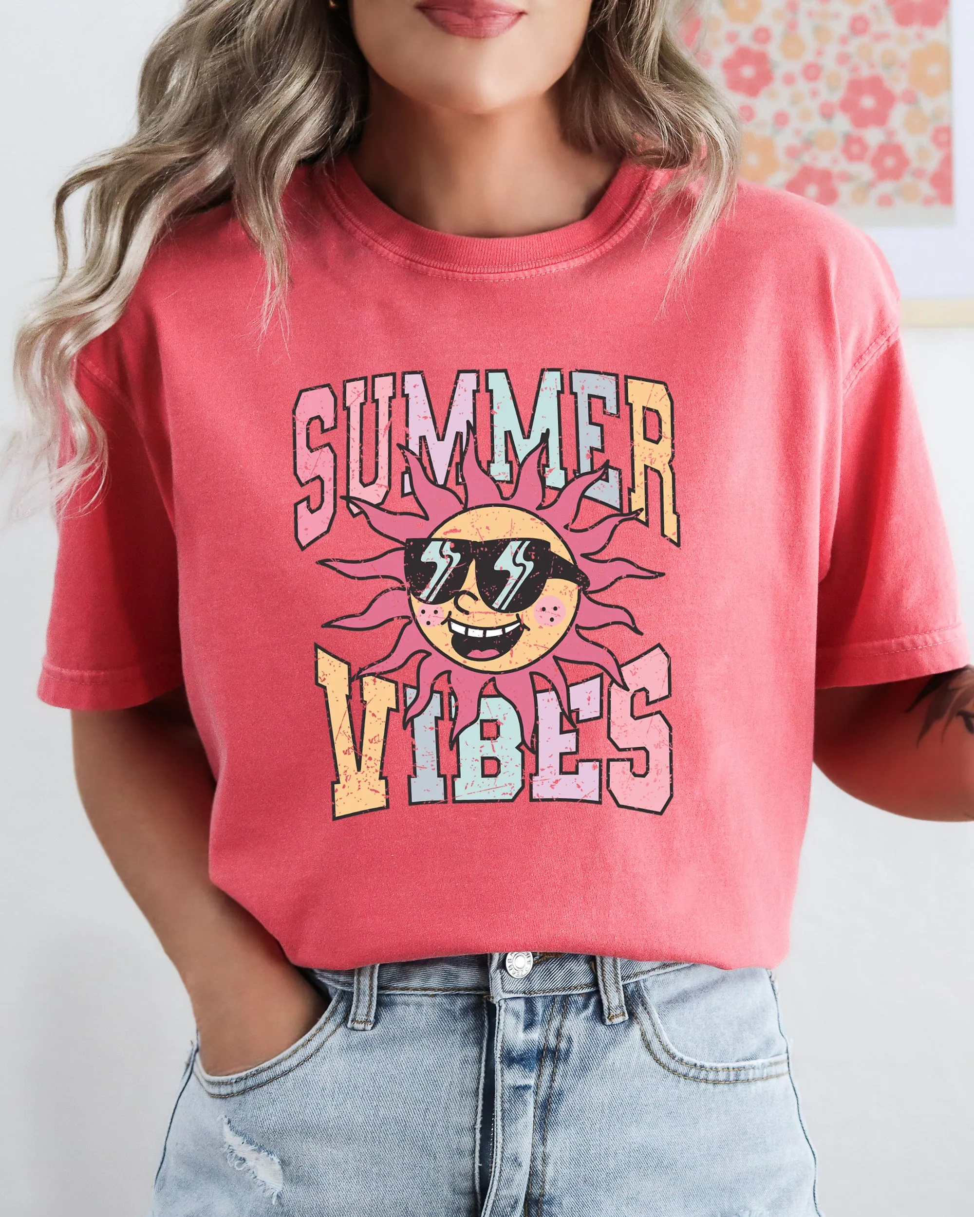Summer Vibes, Retro, Hot Girl Summer, Beach Vacation Tshirt Comfort Colors T-Shirt sold by Refinery Number One product image thumbnail 5