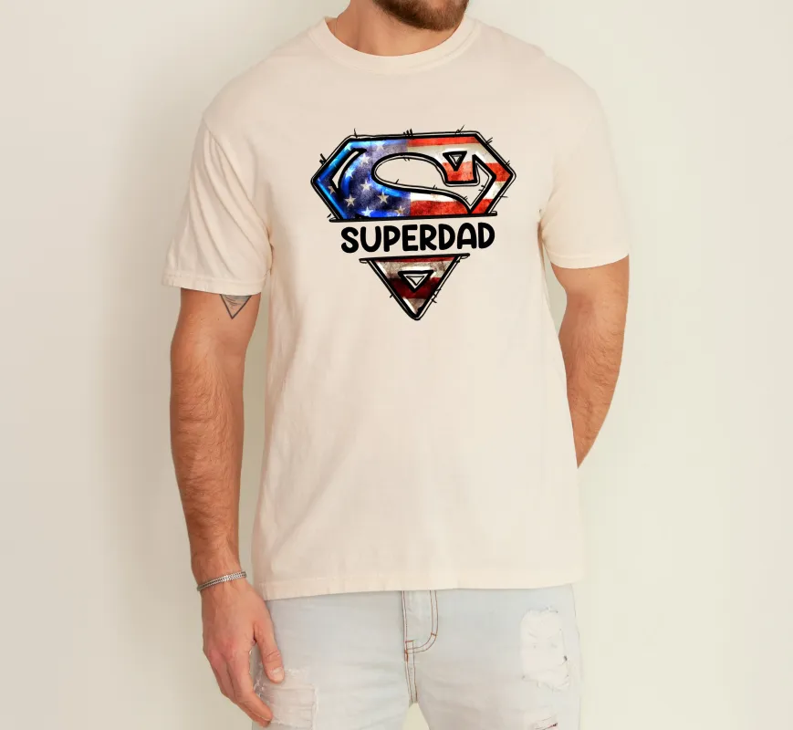 Superdad, Dad, Father's Day Gift, Husband, USA, America Tshirt Comfort Colors T-Shirt sold by Refinery Number One