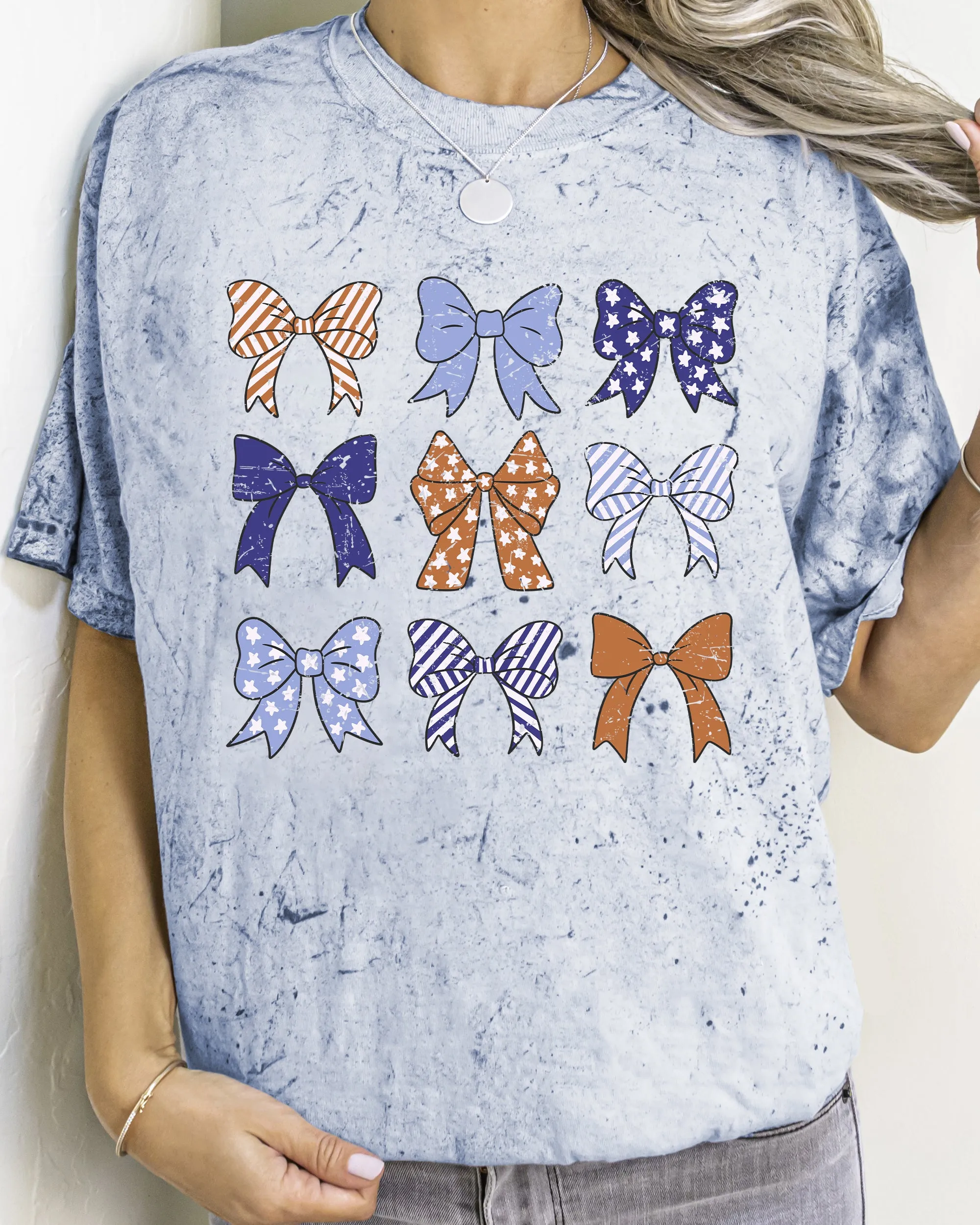 American Bows, Ribbon, Coquette, USA, Vintage, Color Blast, Comfort Colors Tshirt sold by Refinery Number One