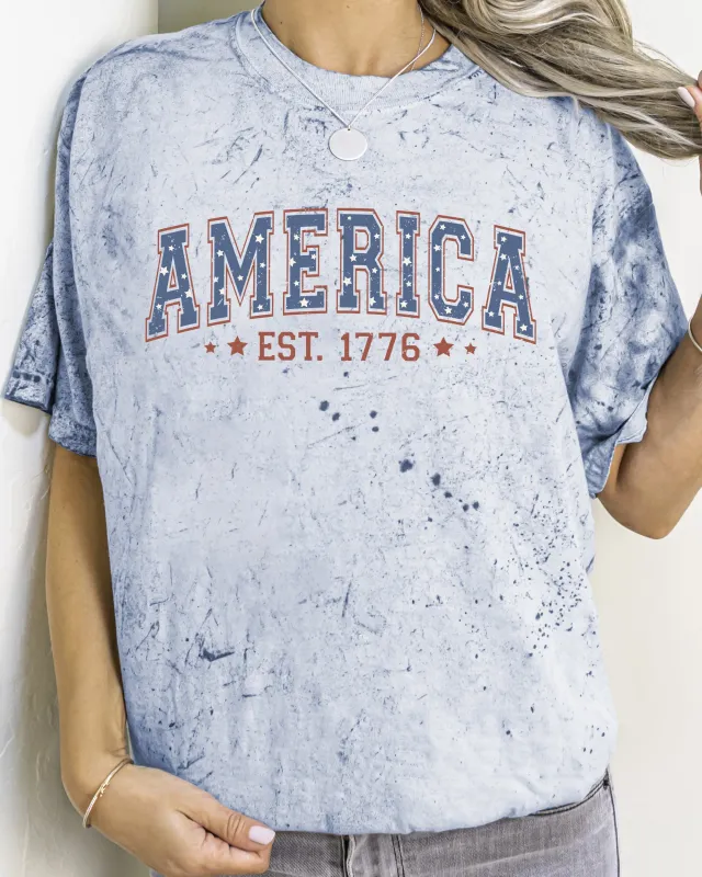 America, 1776, Patriotic, 4th of July Comfort Colors Color Blast, Comfort Colors Tshirt sold by Refinery Number One