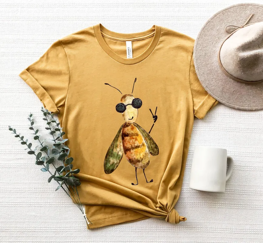 Funny Bee T-shirt, Watercolor Animal Lover, Nature, Fun Shirt Comfort Colors T-Shirt sold by Refinery Number One