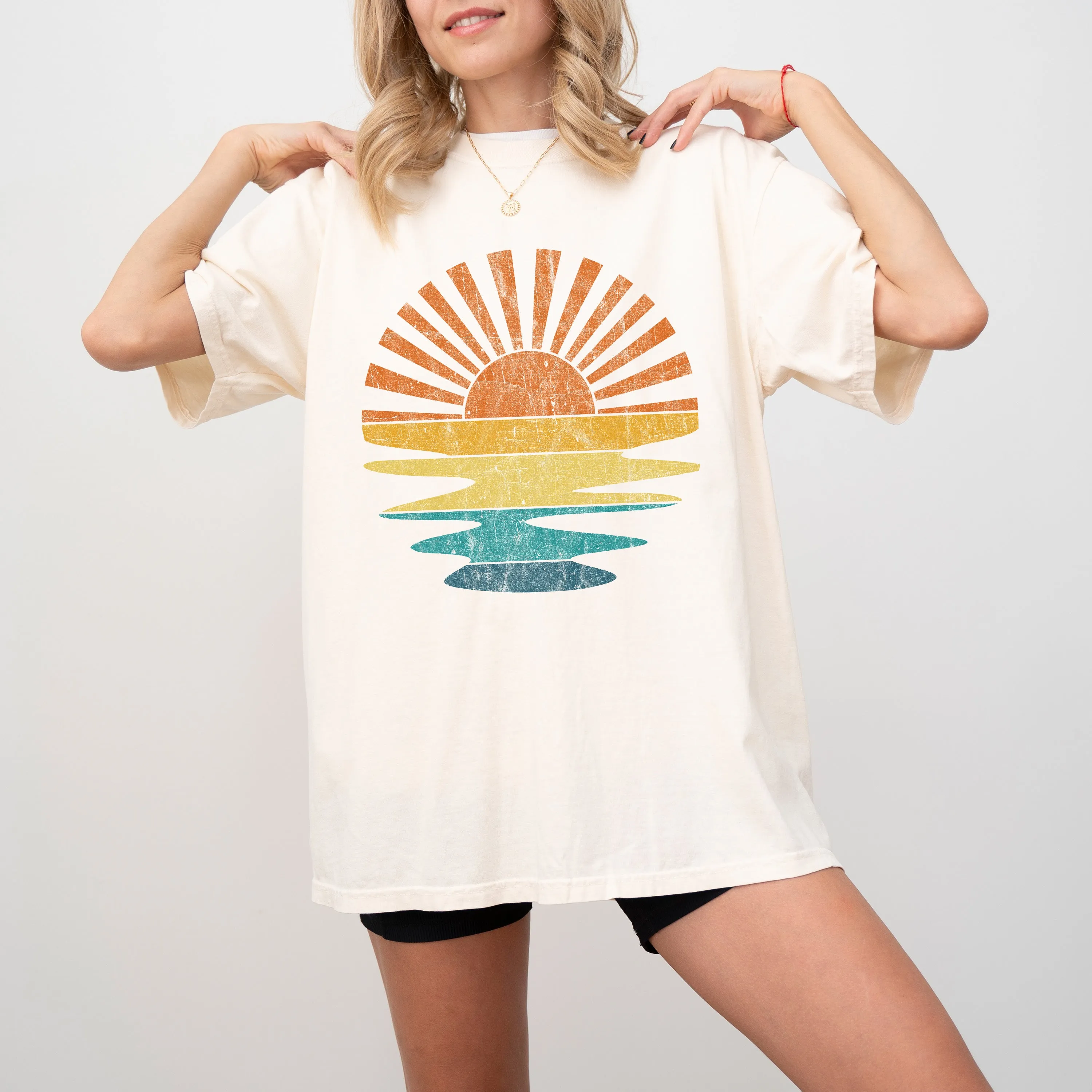 Colorful Beach Sunset, Summer Vibes, California Dreaming, Vacation, Hot Girl Summer, Tshirt Comfort Colors T-Shirt sold by Refinery Number One product image thumbnail 4