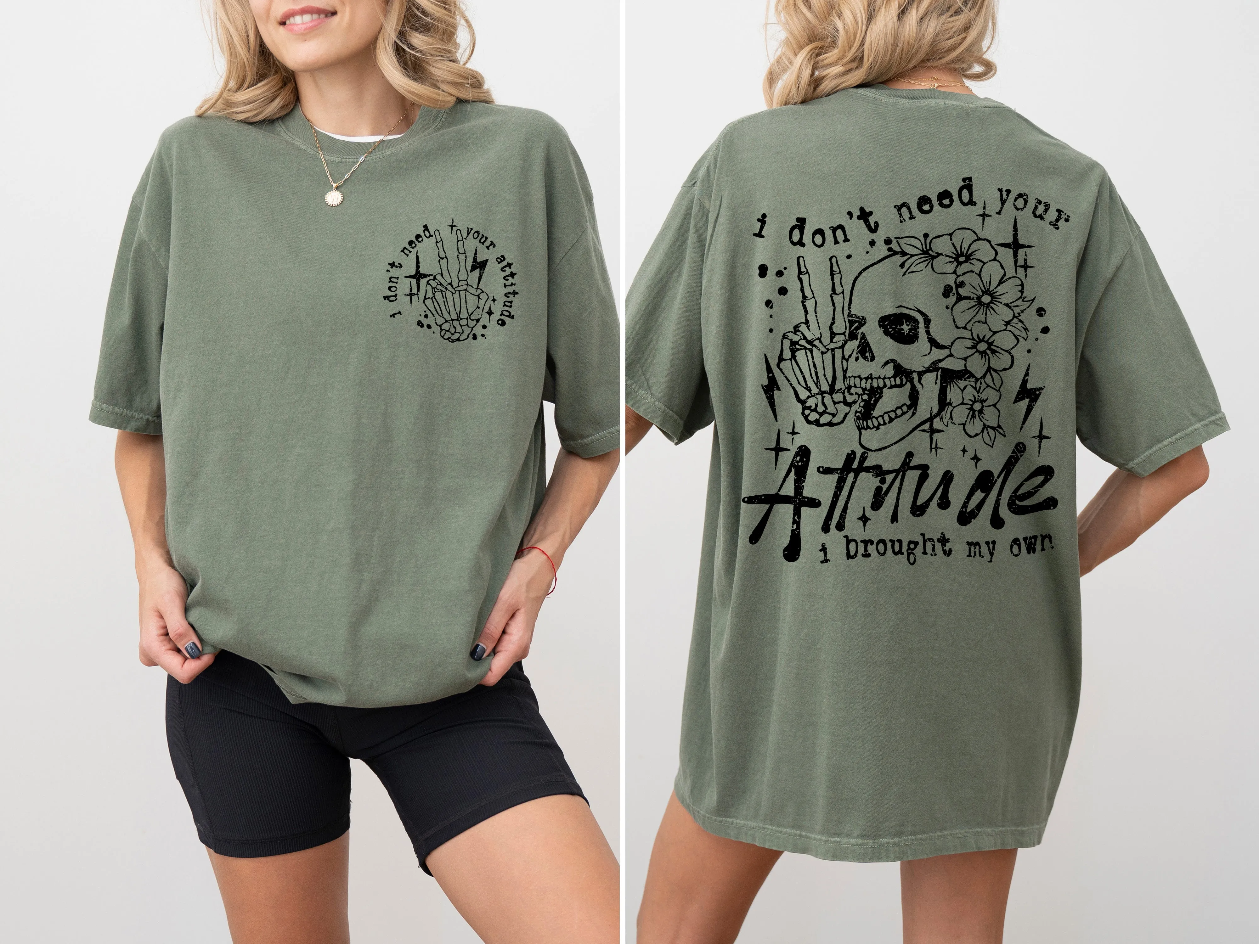I Don't Need Your Attitude, Skeleton, Funny, Beach Wear, Summer Fun, Front and Back, Tshirt Comfort Colors T-Shirt sold by Refinery Number One product image thumbnail 3